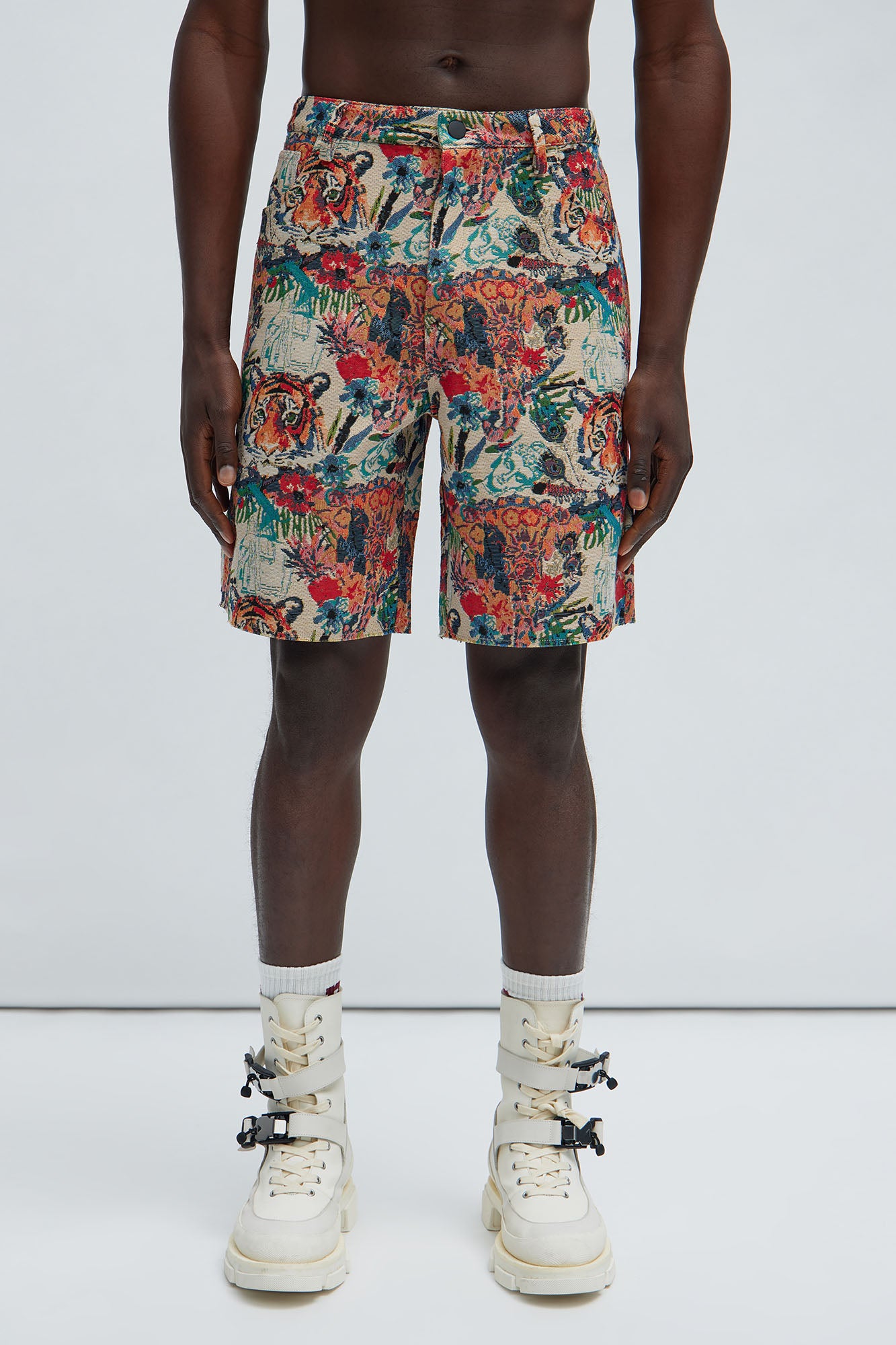 Ansel Tapestry Relaxed Shorts - Multi Color - Image 3