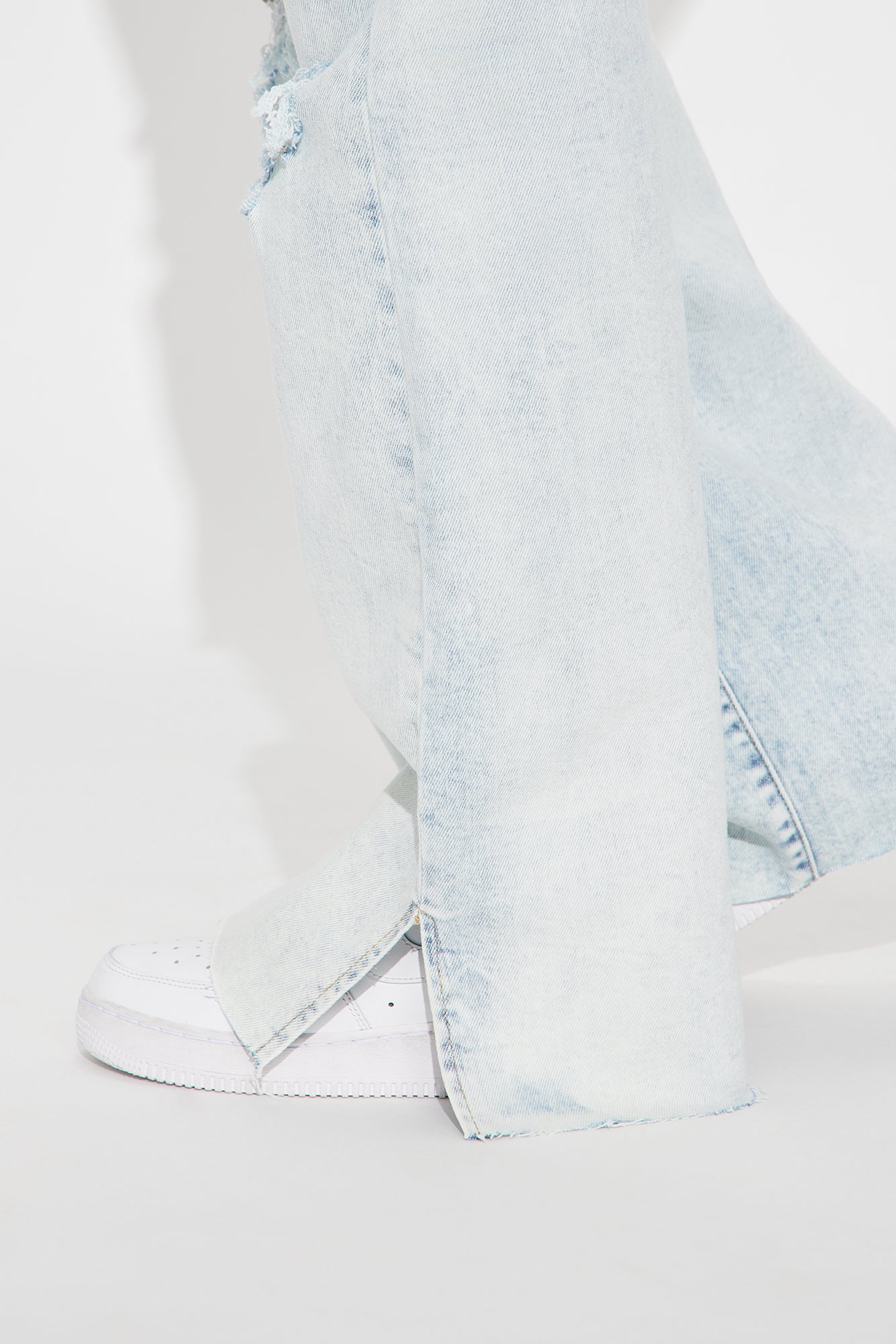 Doubling Down Ripped Flare Jeans - Light Wash - Image 3