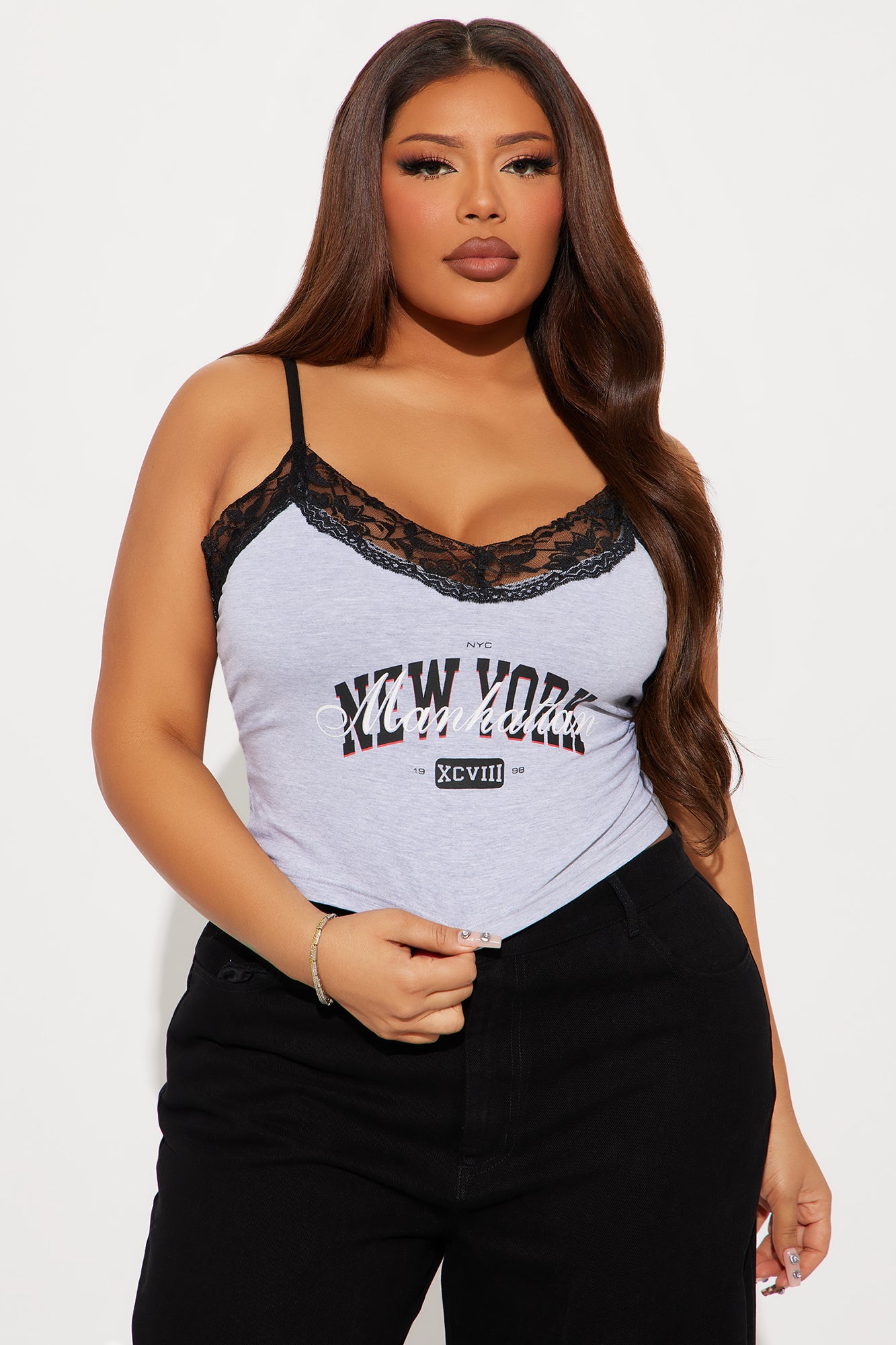 NYC Club Lace Top - Grey - Image 4