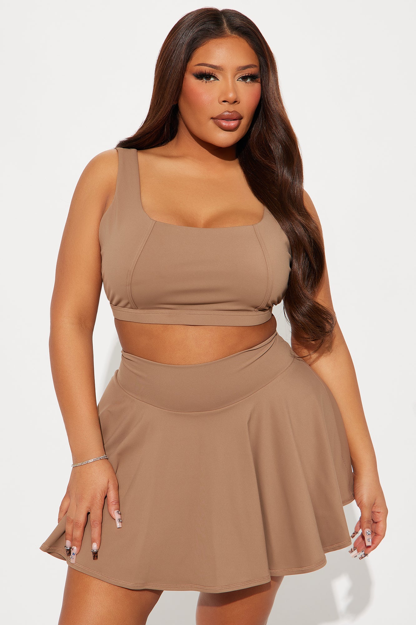Giselle Active Skort Set - Taupe - Image 5
