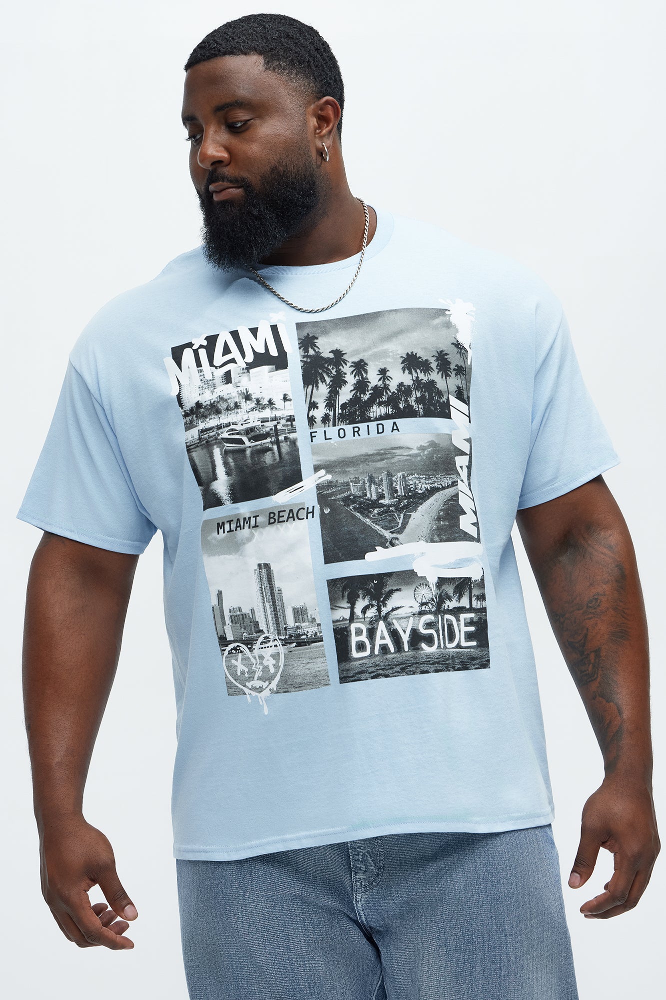 Miami Bayside Short Sleeve Tee - Light Blue - Image 4