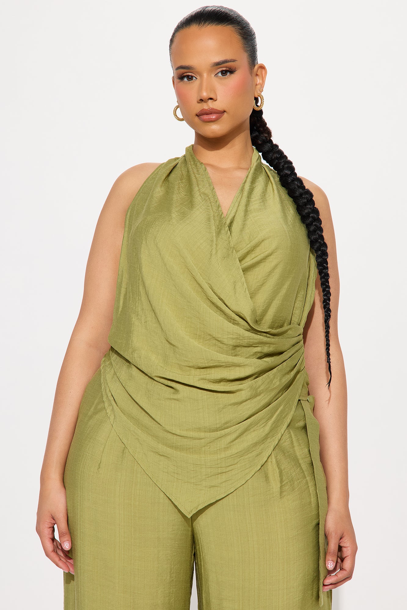 Kendra Surplice Pant Set - Sage - Image 5