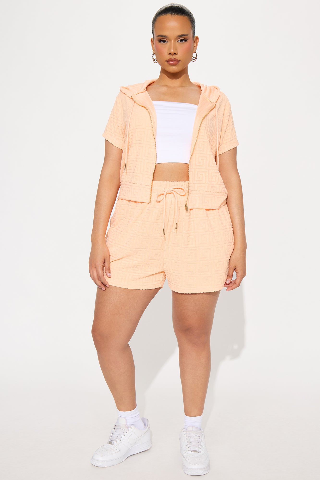 Elyna Terry Cloth Short Set - Peach - Image 5