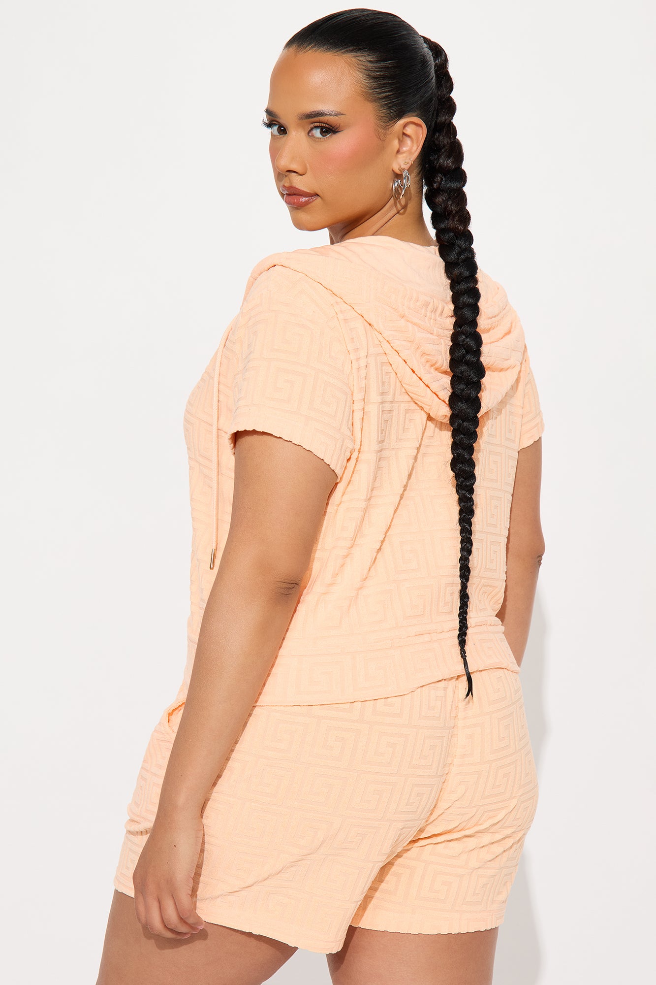 Elyna Terry Cloth Short Set - Peach - Image 6