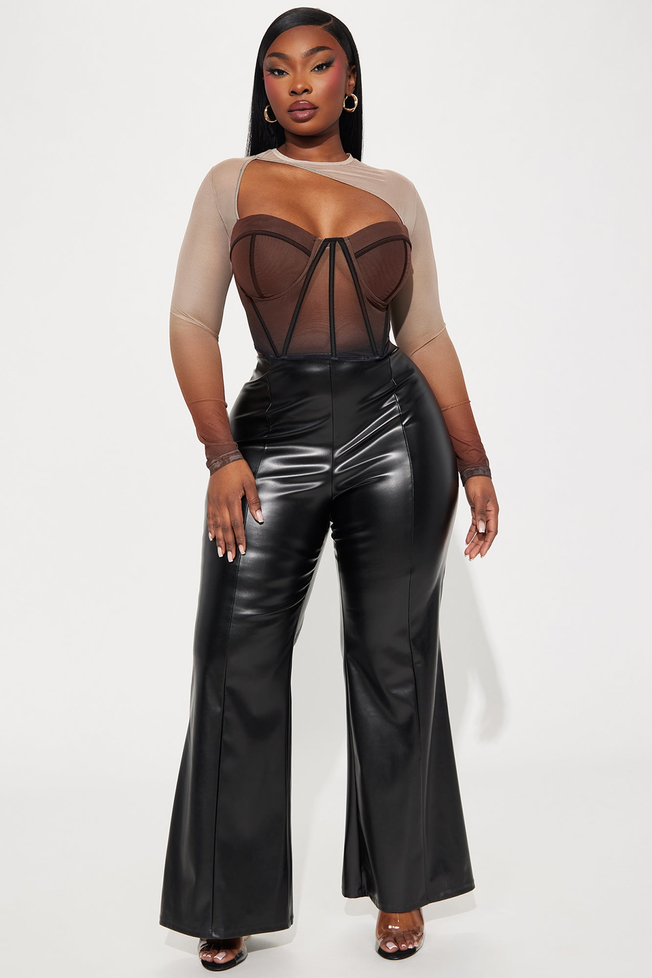 Sights On Me Mesh Top - Brown Combo - Image 5