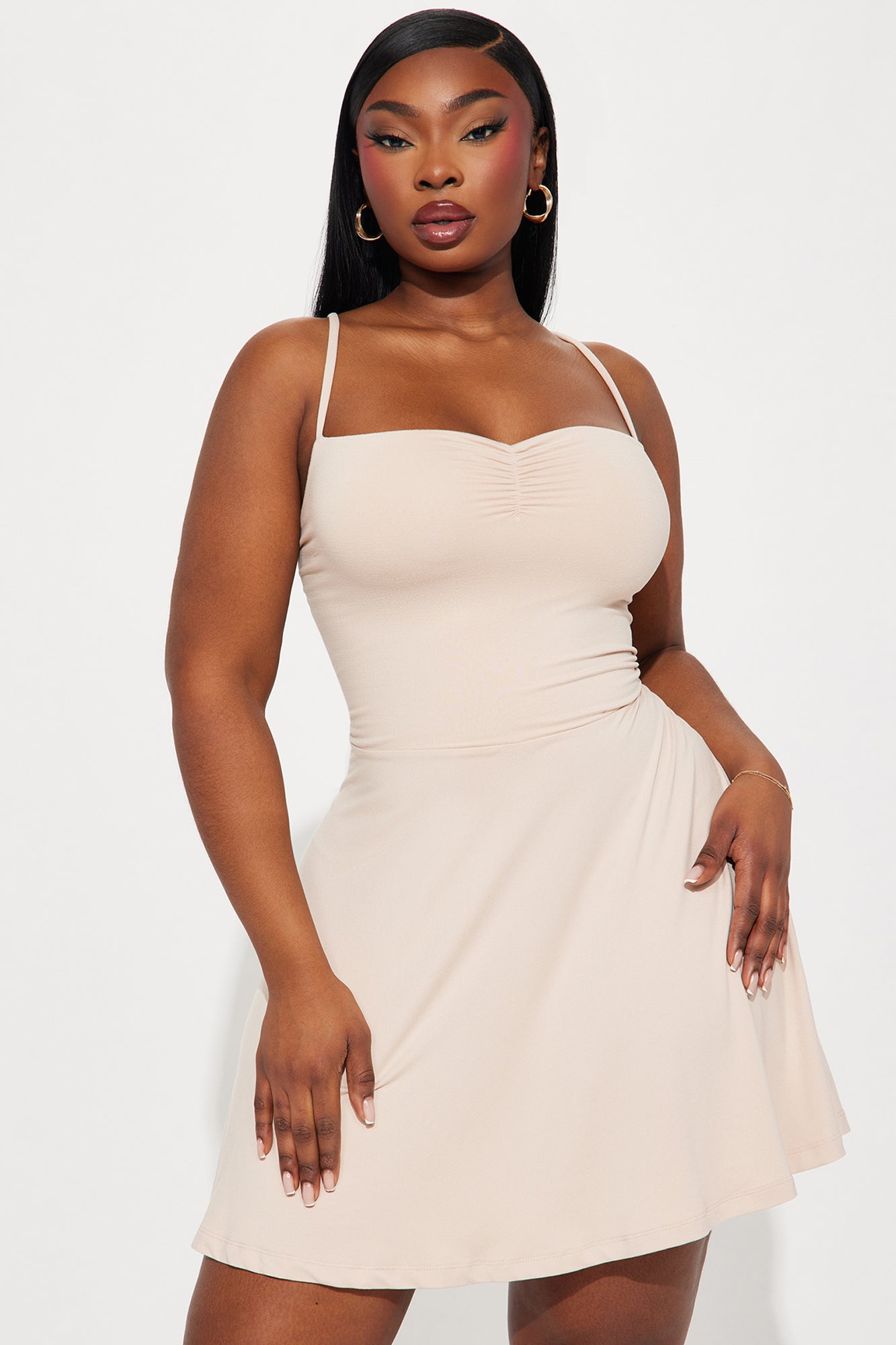 Adriana Essential Mini Dress - Nude - Image 6