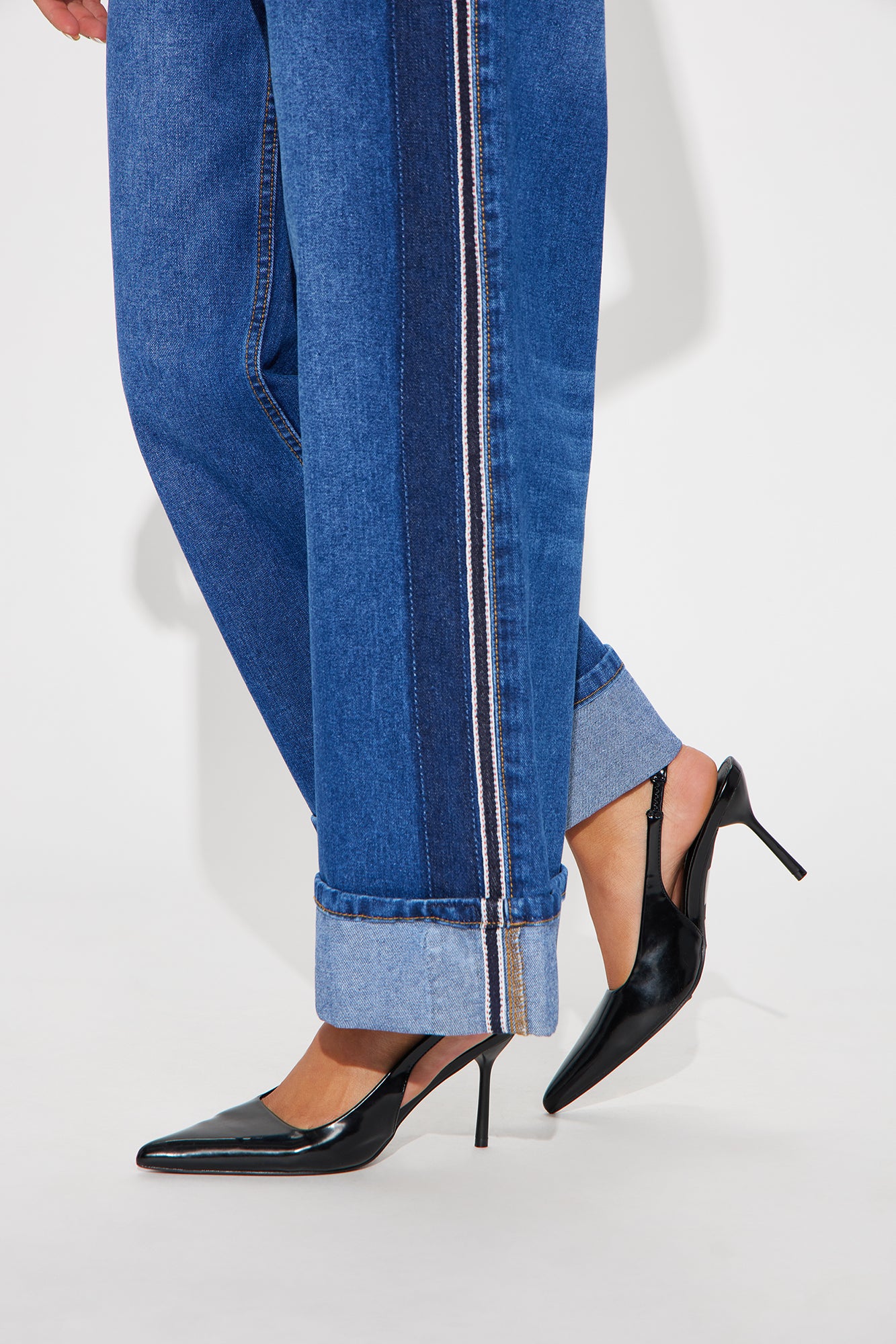 Payge Cuffed Wide Leg Jeans - Dark Wash - Image 3