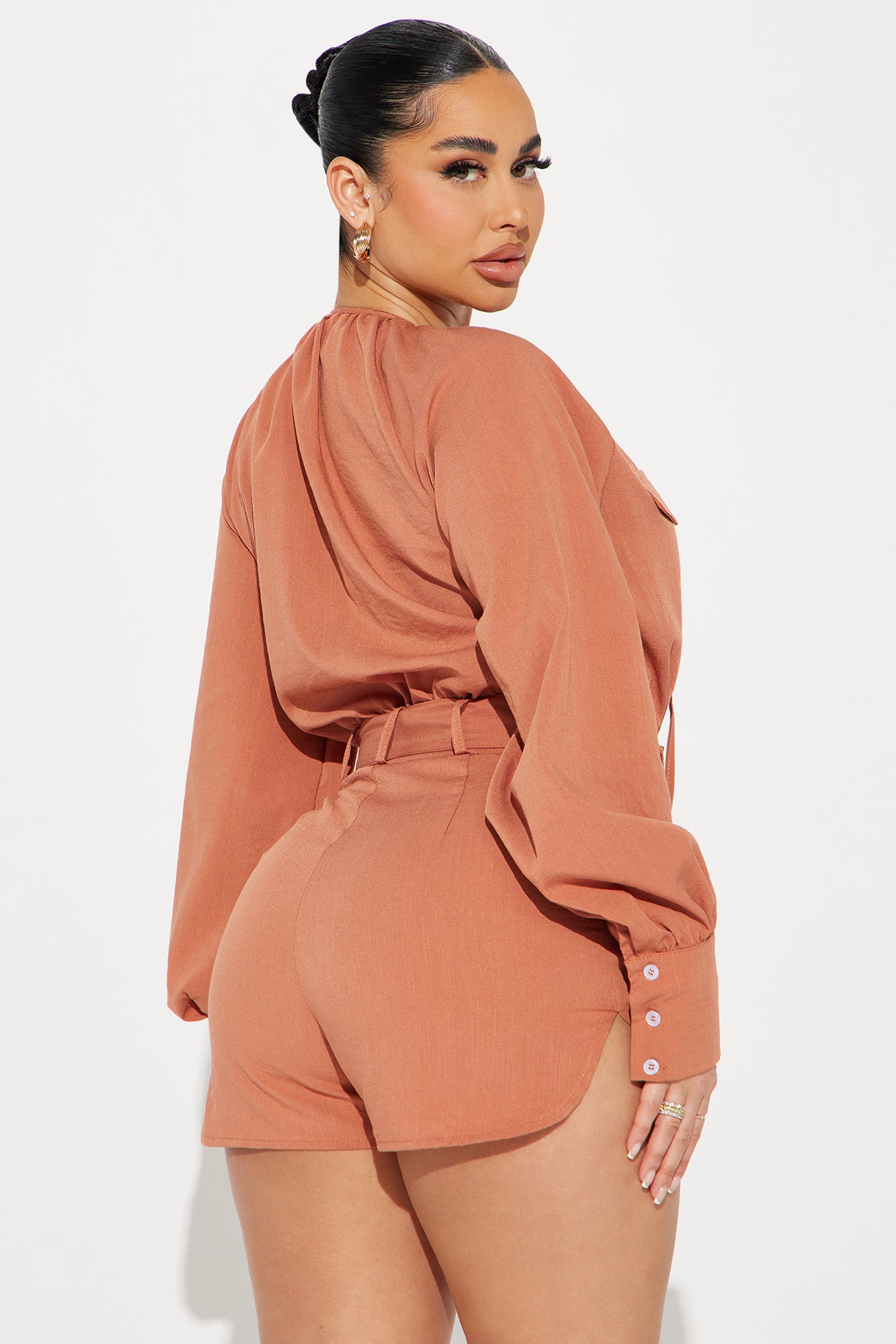 Italian Coast Linen Romper - Rust - Image 3