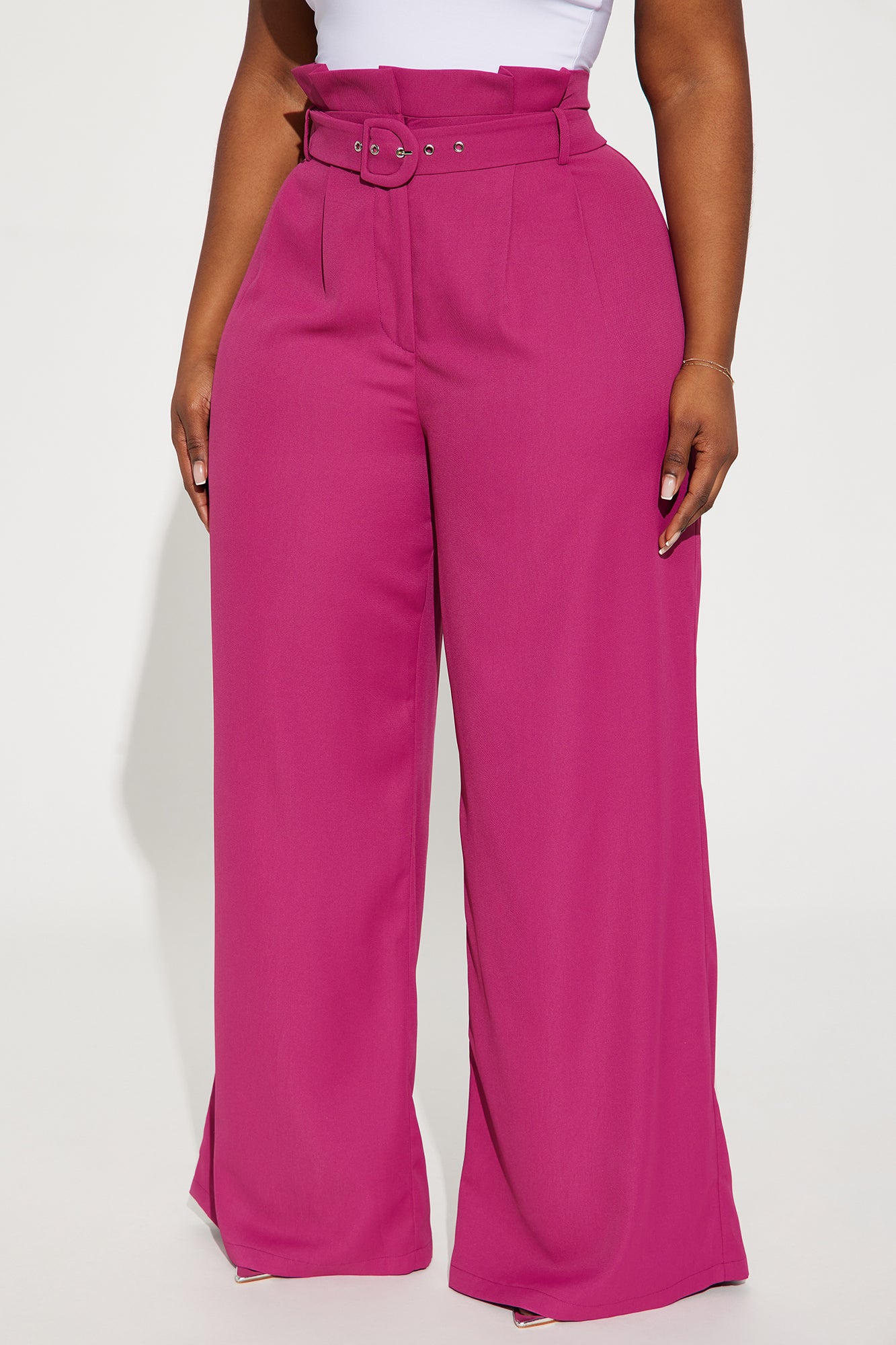 When You're Ready Belted Trouser - Magenta - Image 5