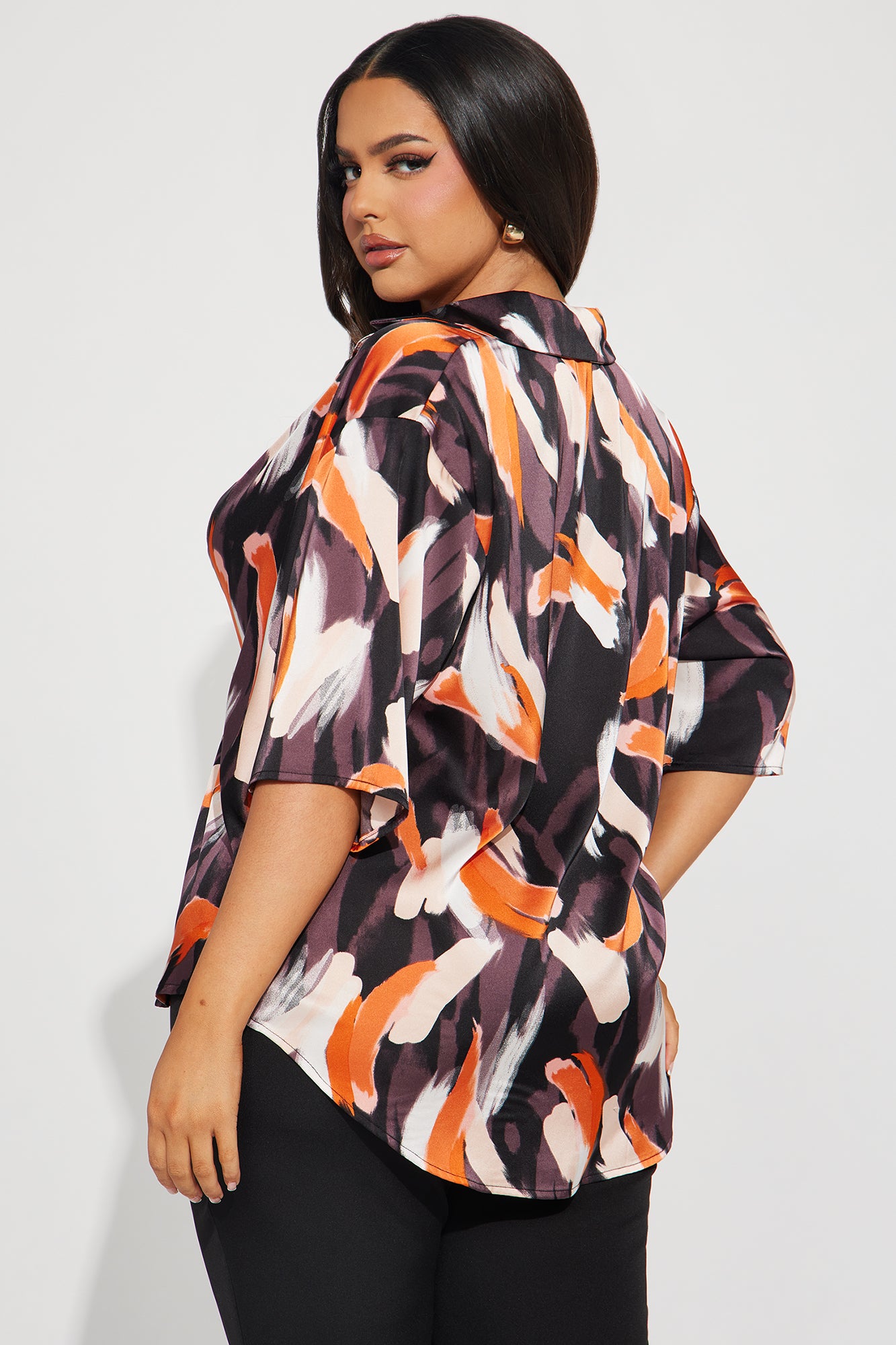 For The Thrill Satin Shirt - Black/combo - Image 6