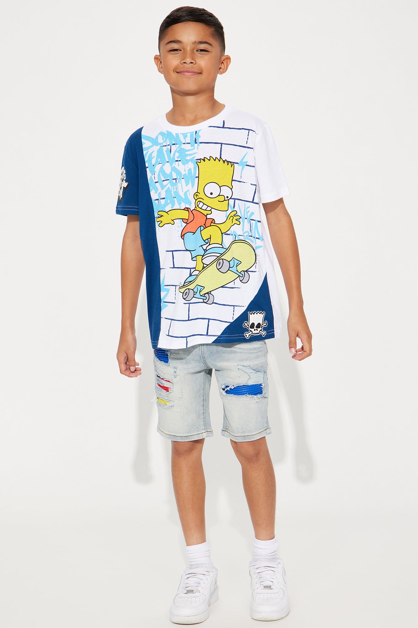 Mini Bart Simpson Colorblock Tee - White/combo - Image 3