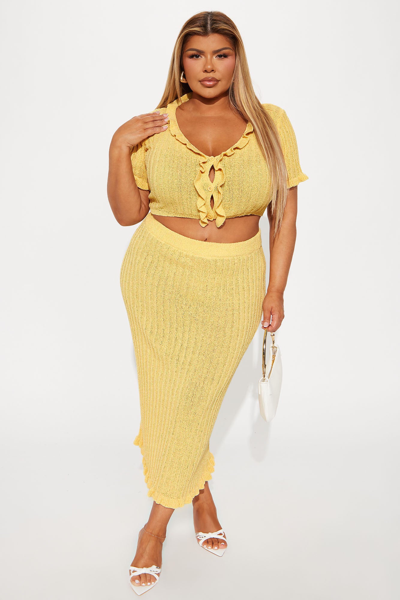 Brunch Mimosas Midi Skirt Set - Yellow - Image 4