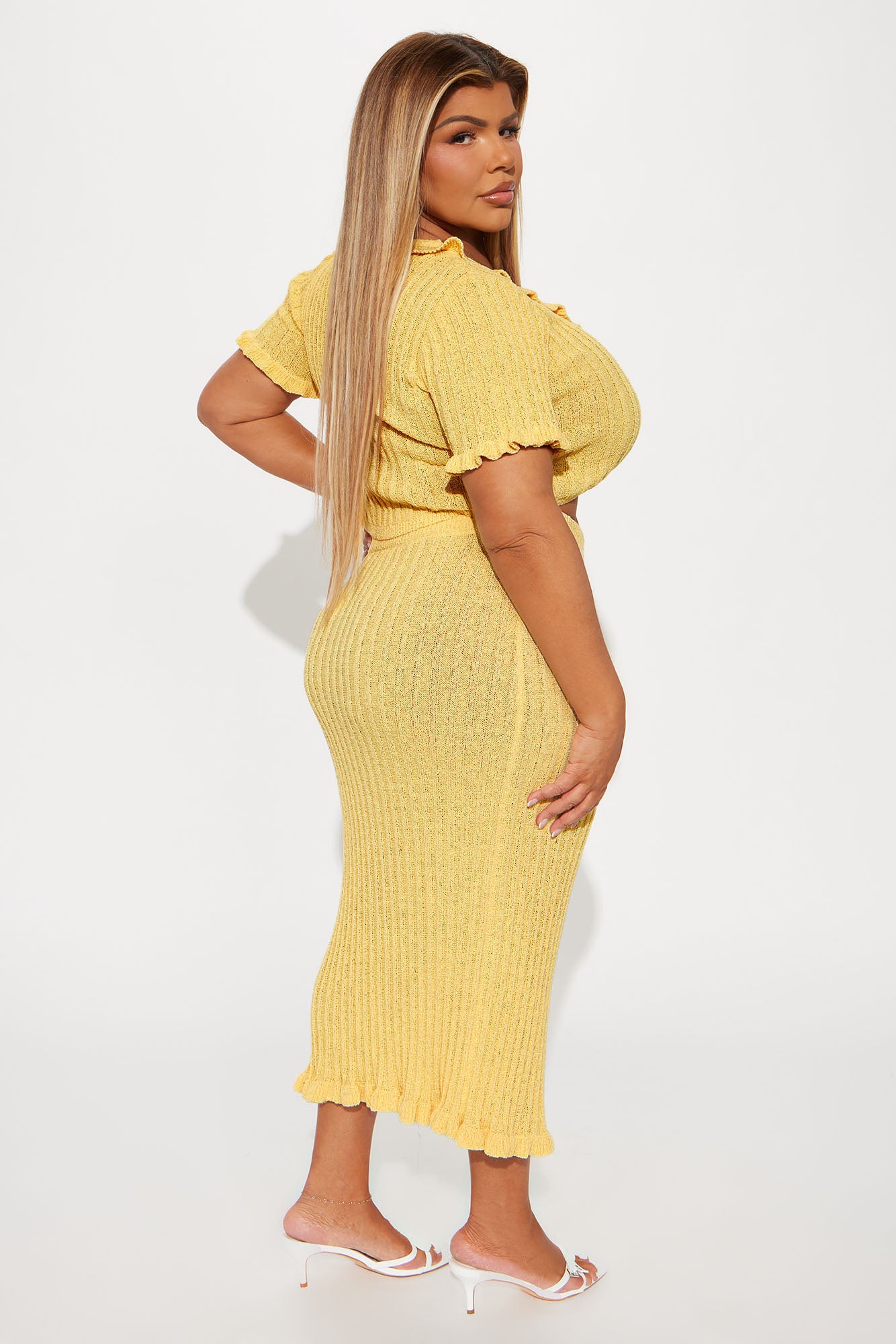 Brunch Mimosas Midi Skirt Set - Yellow - Image 6