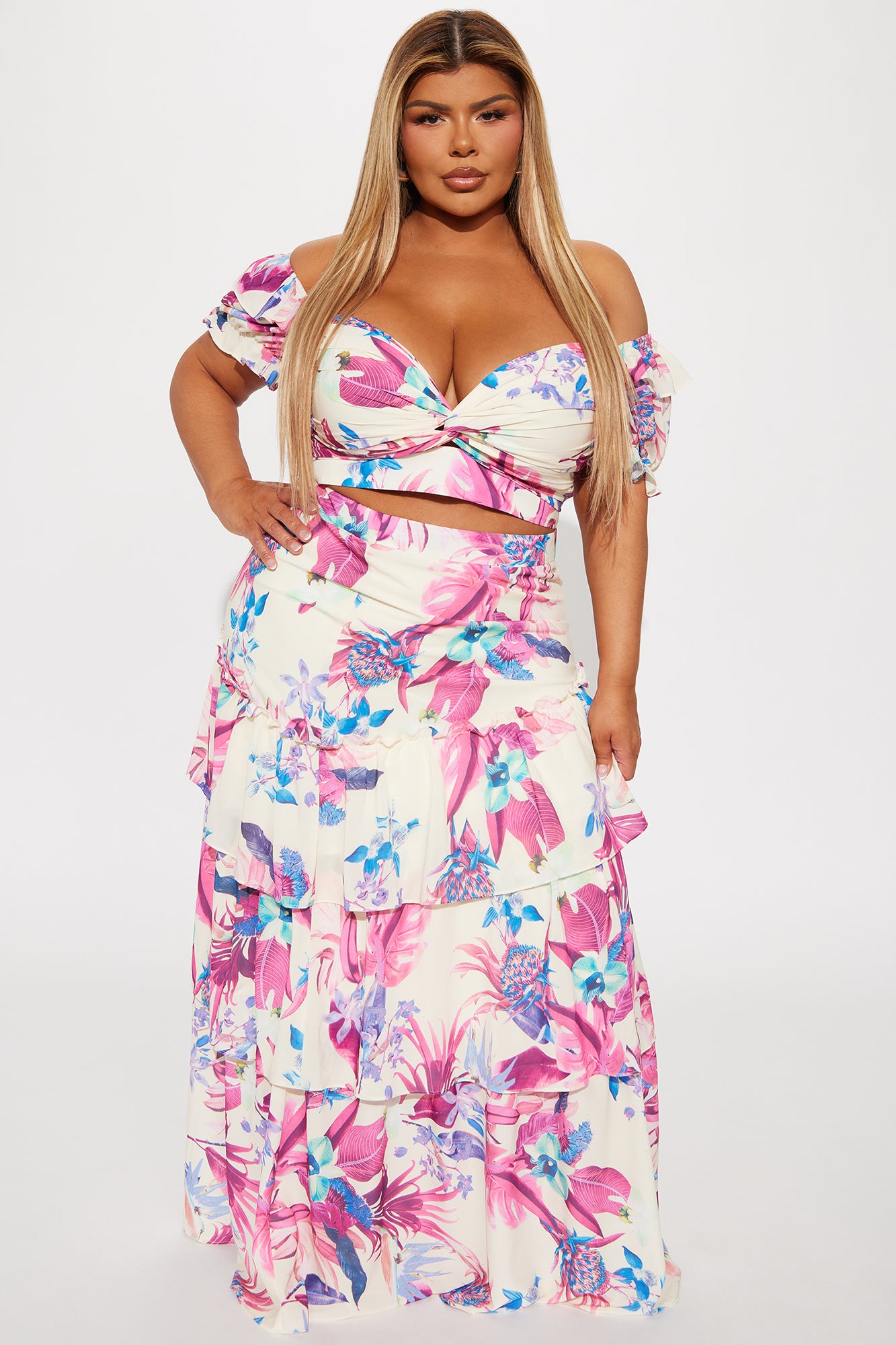 In My Moment Floral Skirt Set - Cream/combo - Image 4