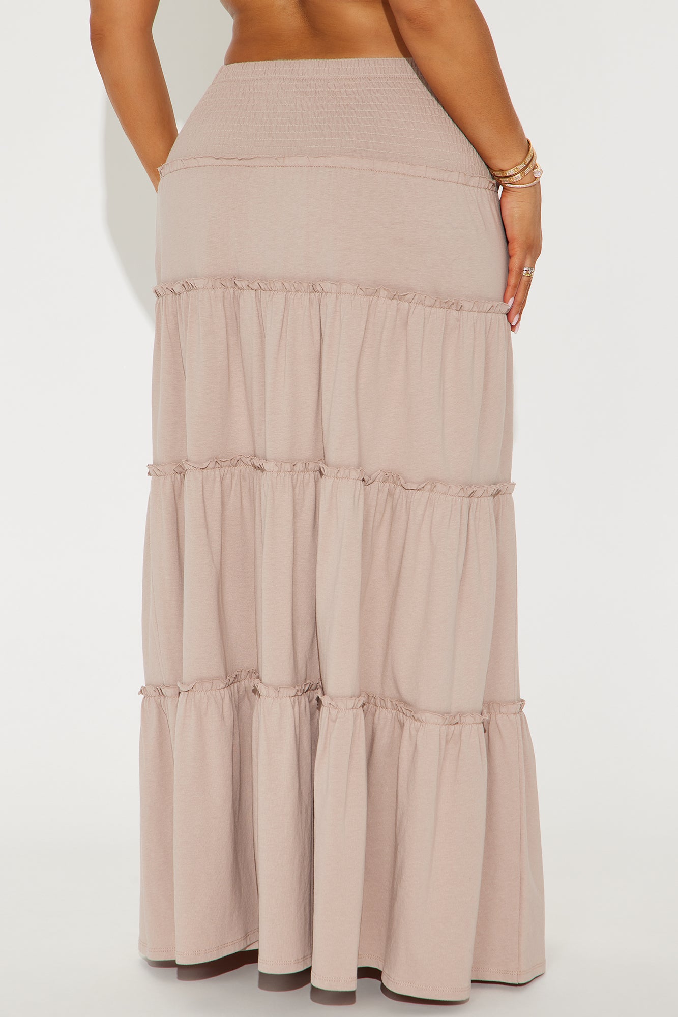 Clementine Tiered Maxi Skirt - Taupe - Image 3