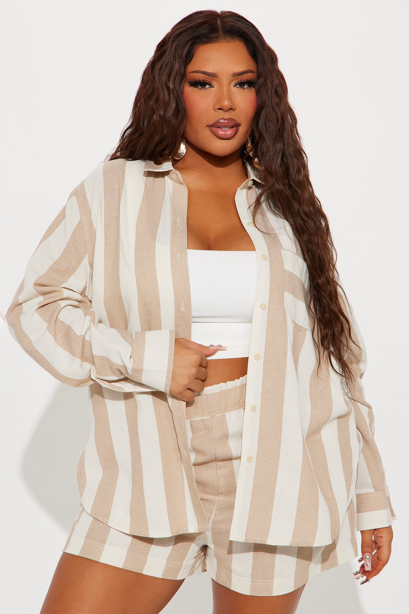 Bahamas Striped Short Set - Khaki/combo - Image 5