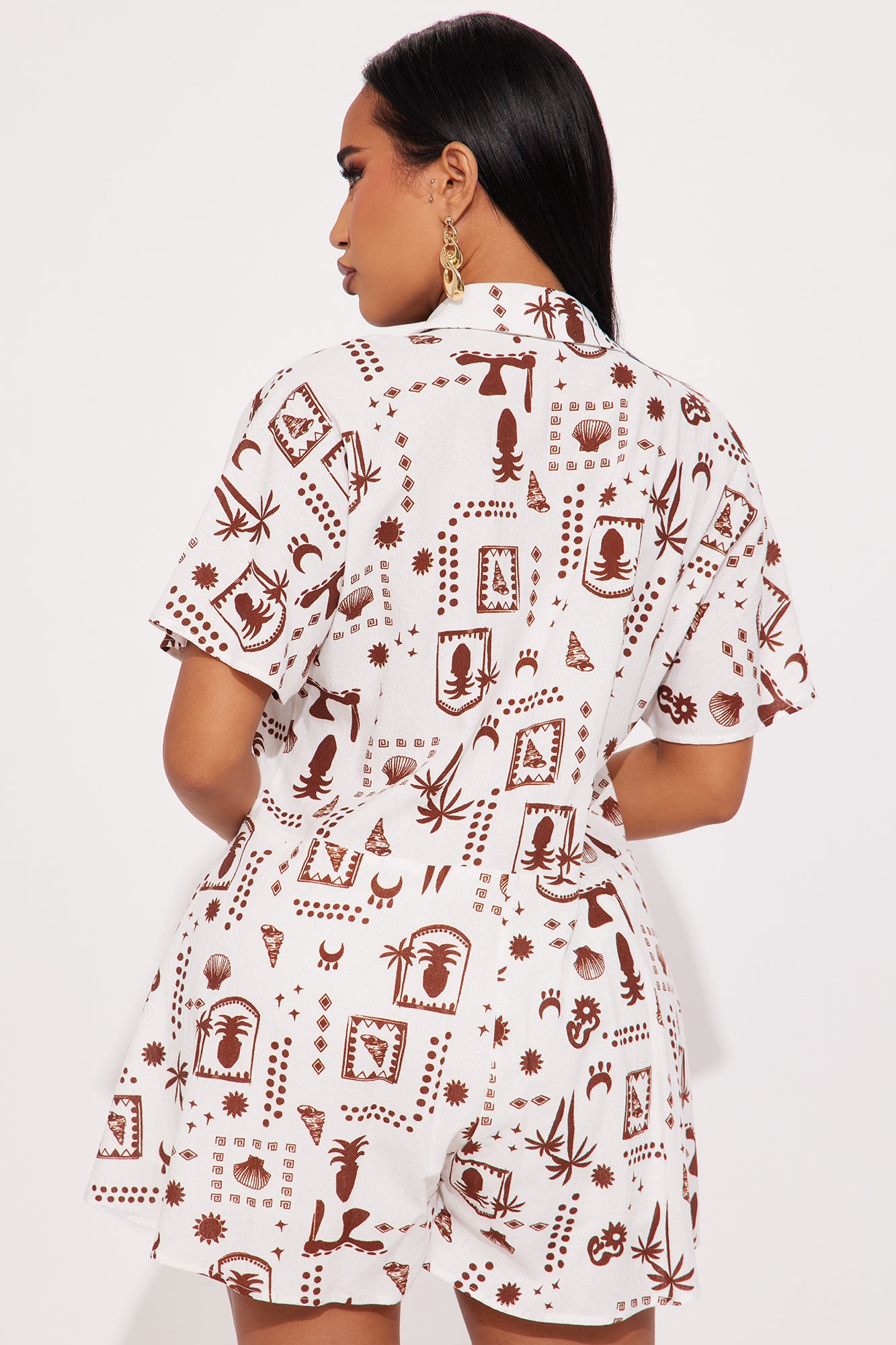 When In Rome Oversize Romper - White/combo - Image 3