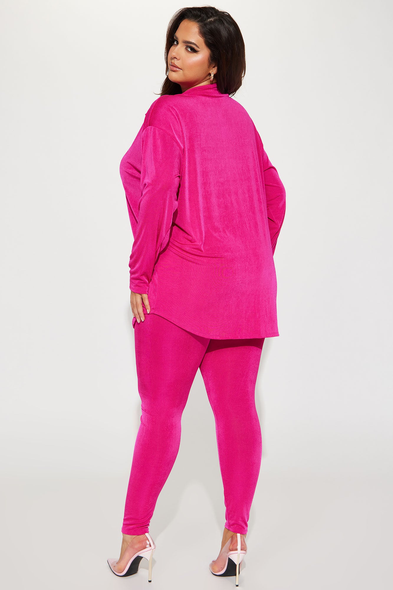 Don't Stop Slinky Legging Set - Fuchsia - Image 6