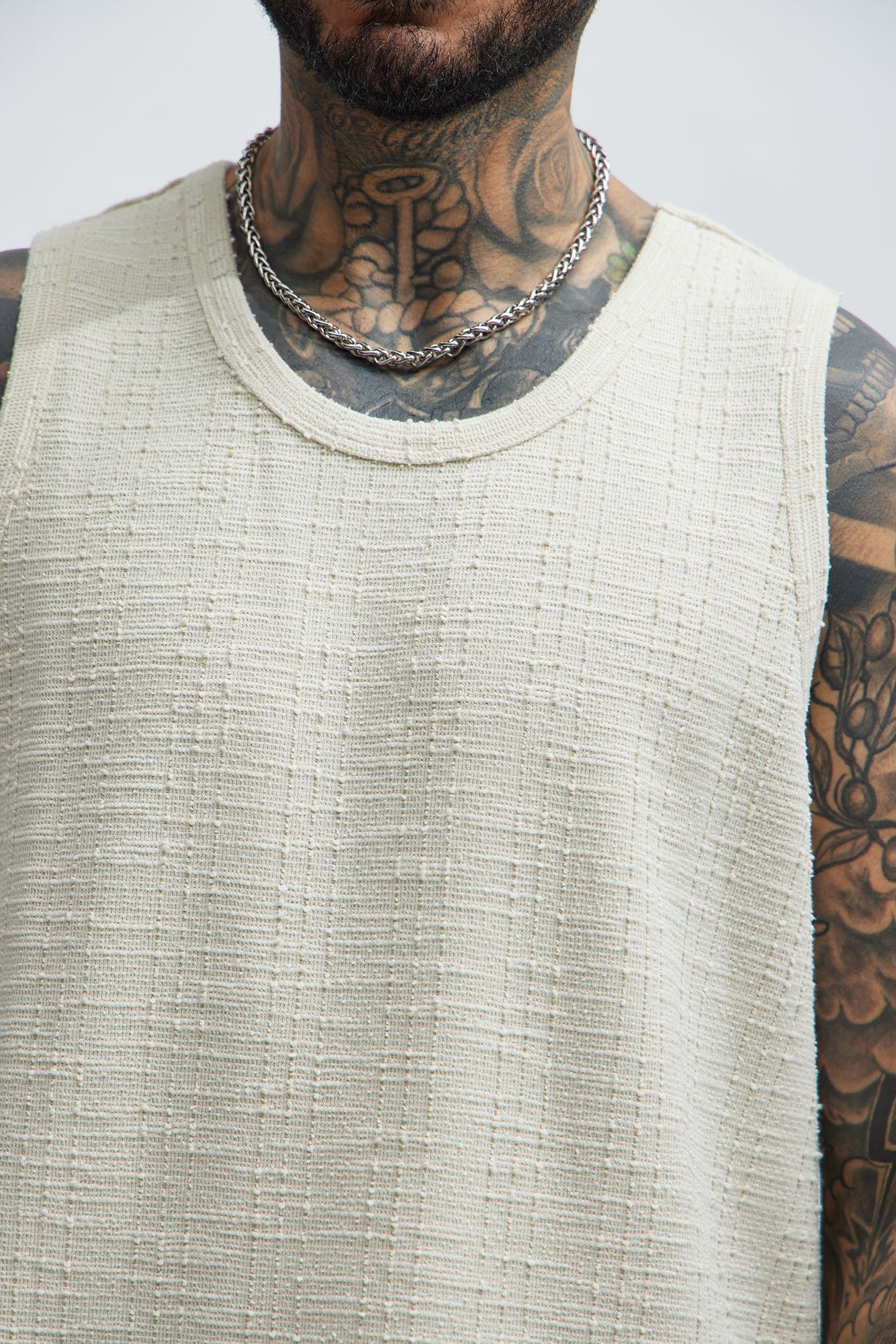 Jordan Textured Tank Top - Off White - Image 3