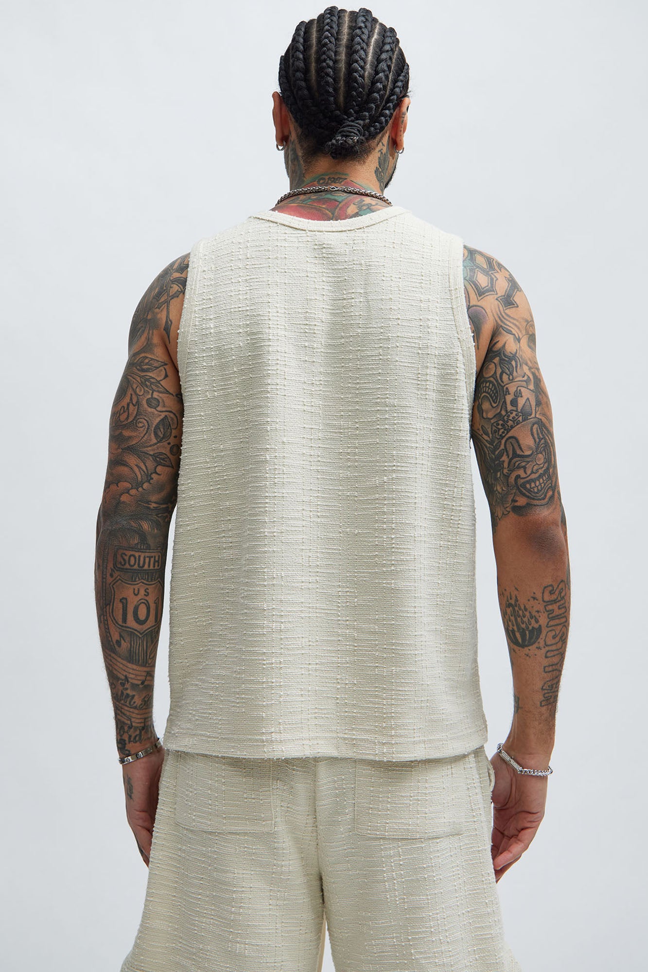 Jordan Textured Tank Top - Off White - Image 4