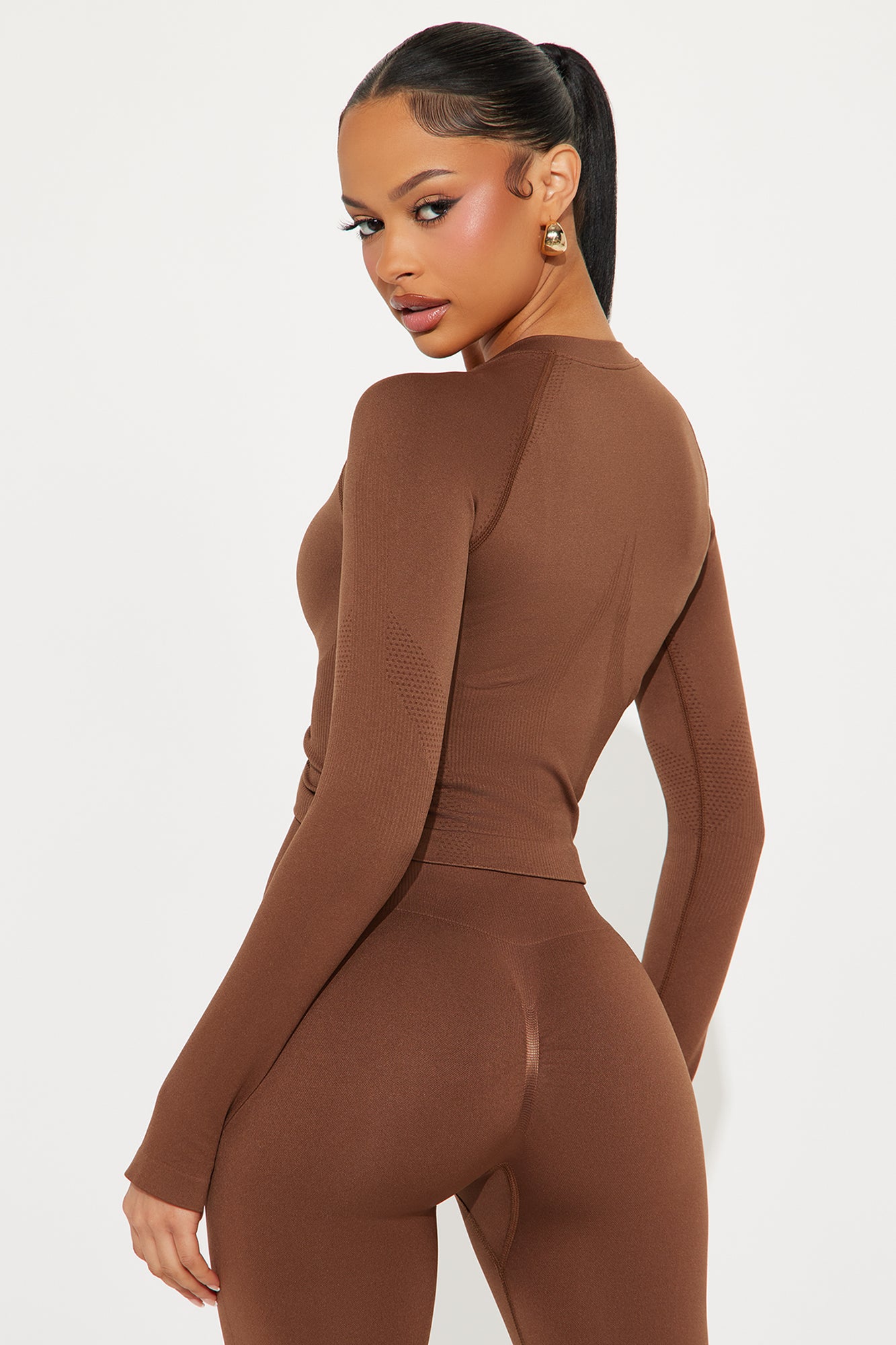 Smooth Sculpt Seamless Active Jacket - Mocha - Image 3