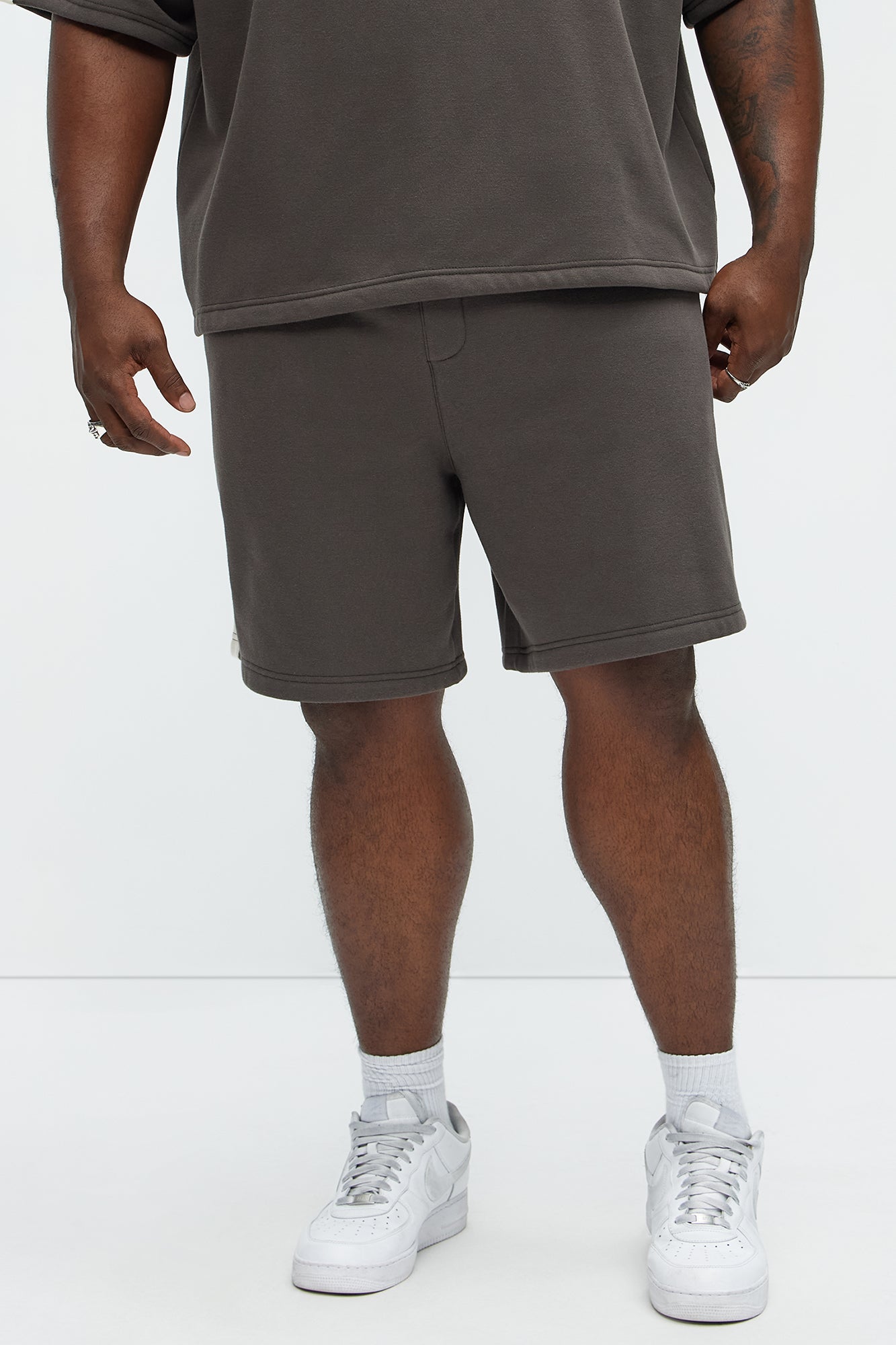 Tyson Oversized Heavyweight Striped Shorts - Olive - Image 6