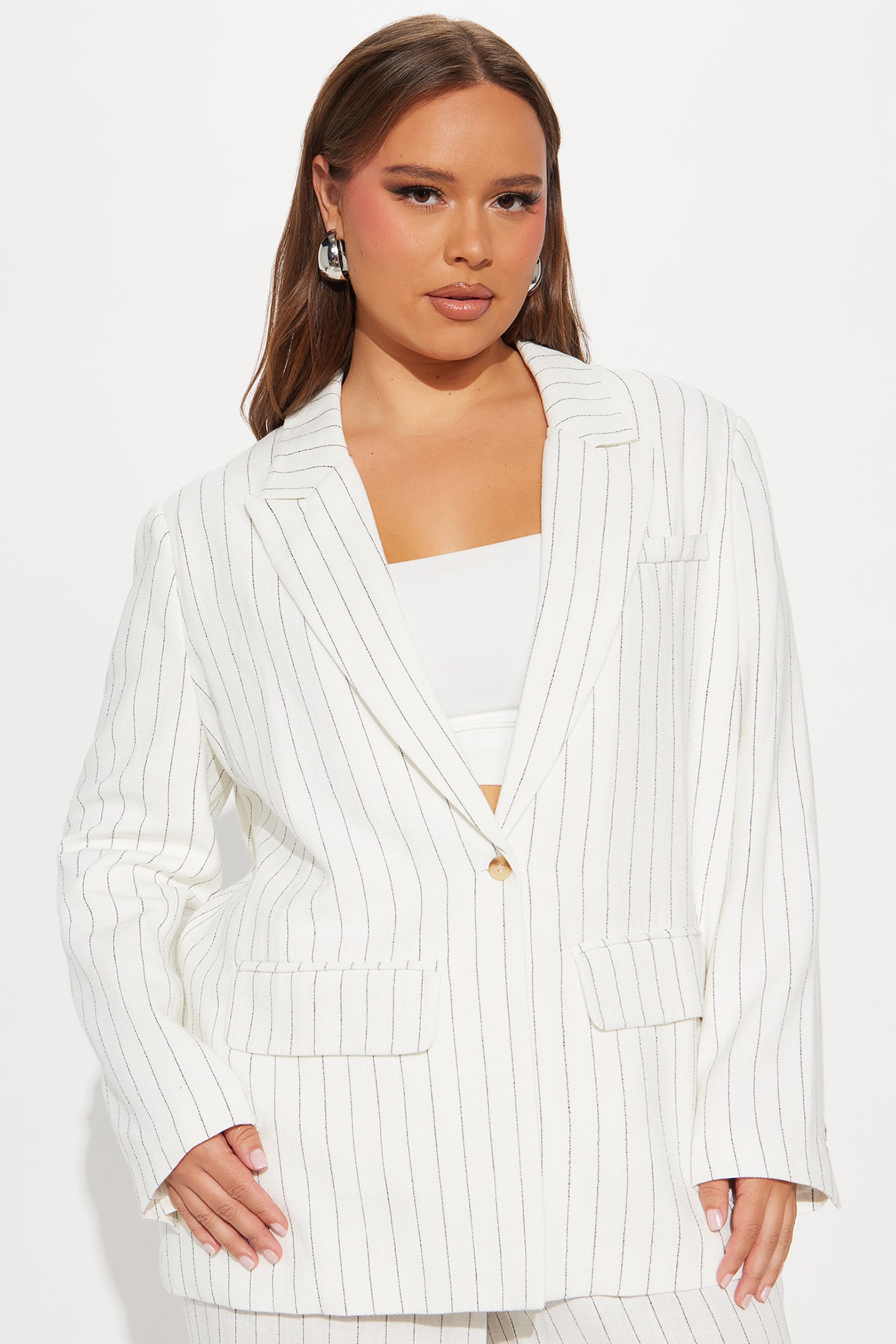 Leah Linen Blazer Pant Set - Ivory - Image 6