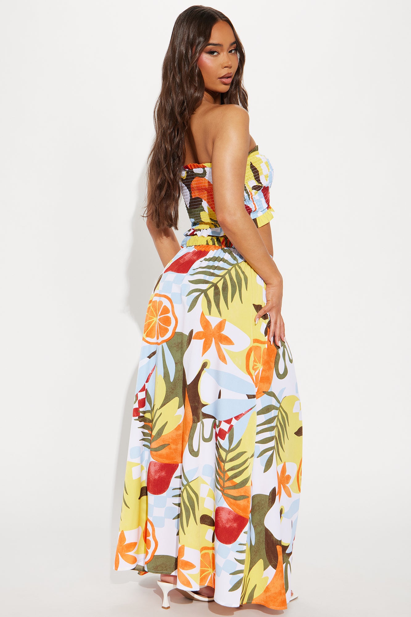 Tropical Walkway Maxi Skirt Set - Multi Color - Image 3