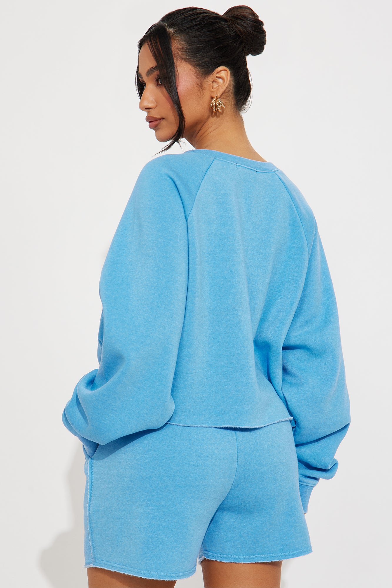 So Soft Washed Fleece Short Set - Blue - Image 3