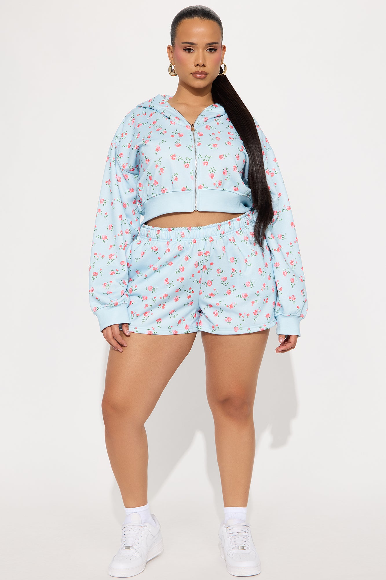 Fiona Floral Short Set - Light Blue - Image 4
