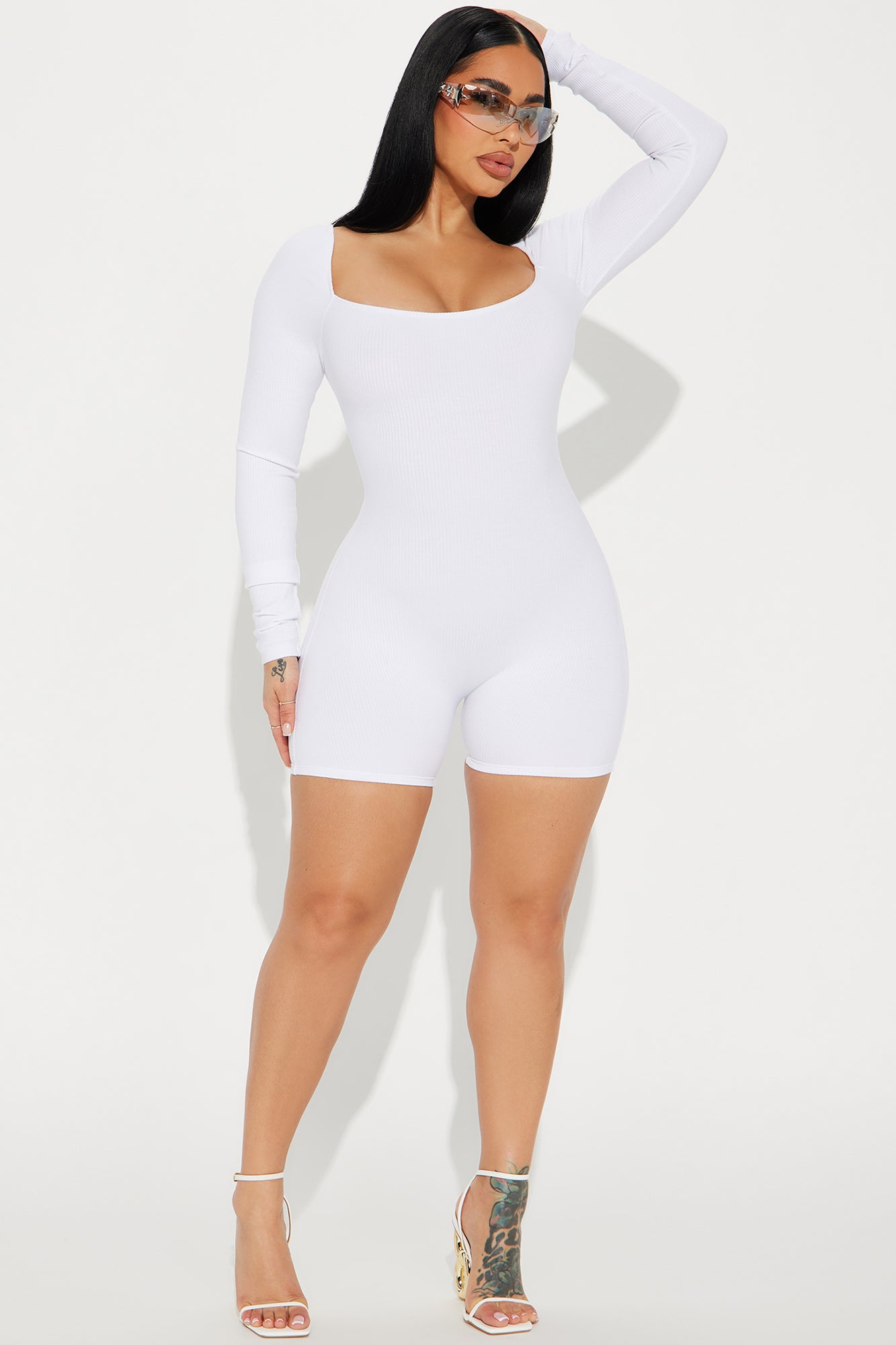 Brynn Snatched Romper - White - Image 3