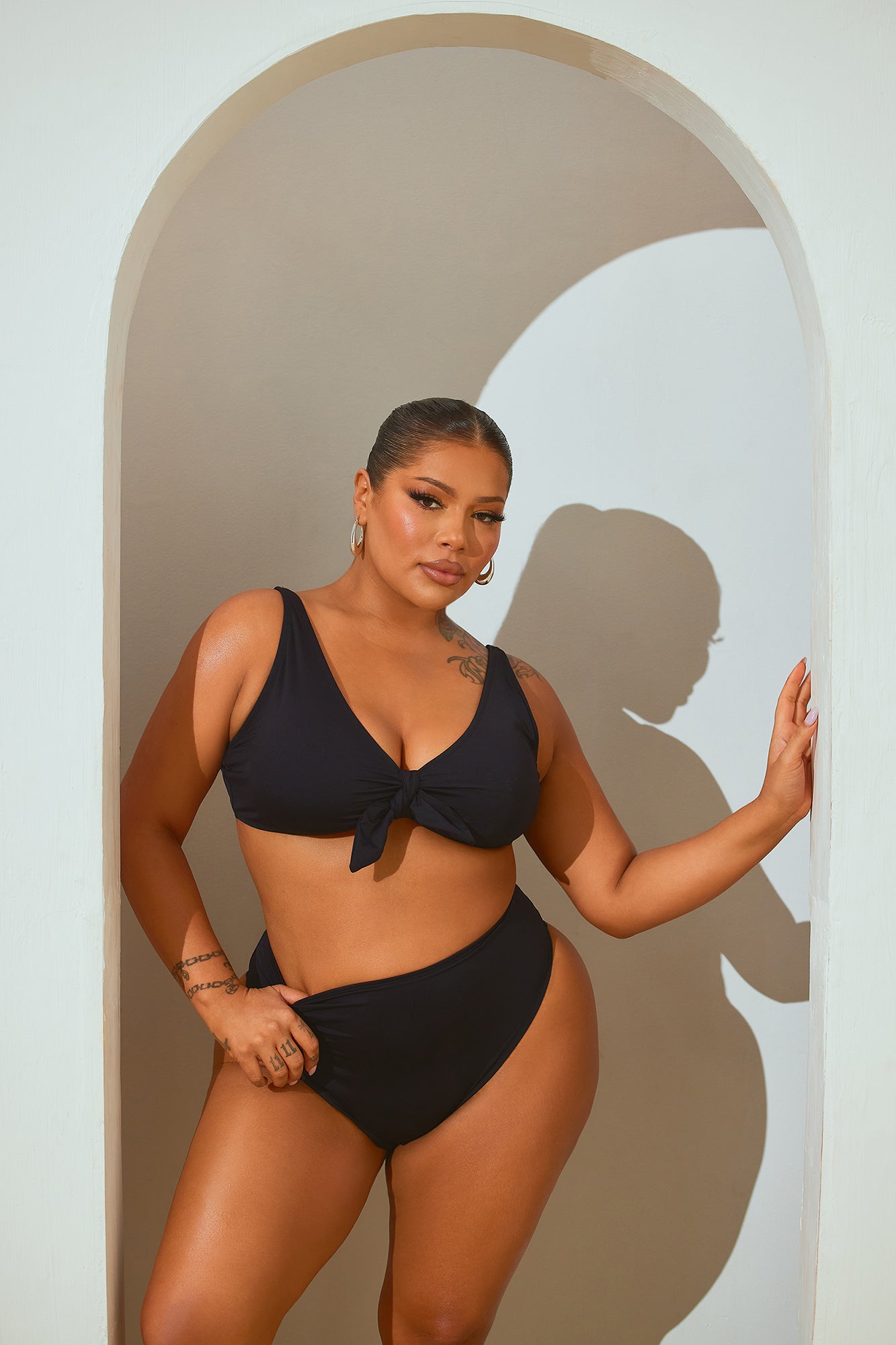 Beachy Summer Strappy 2 Piece Bikini - Black - Image 5