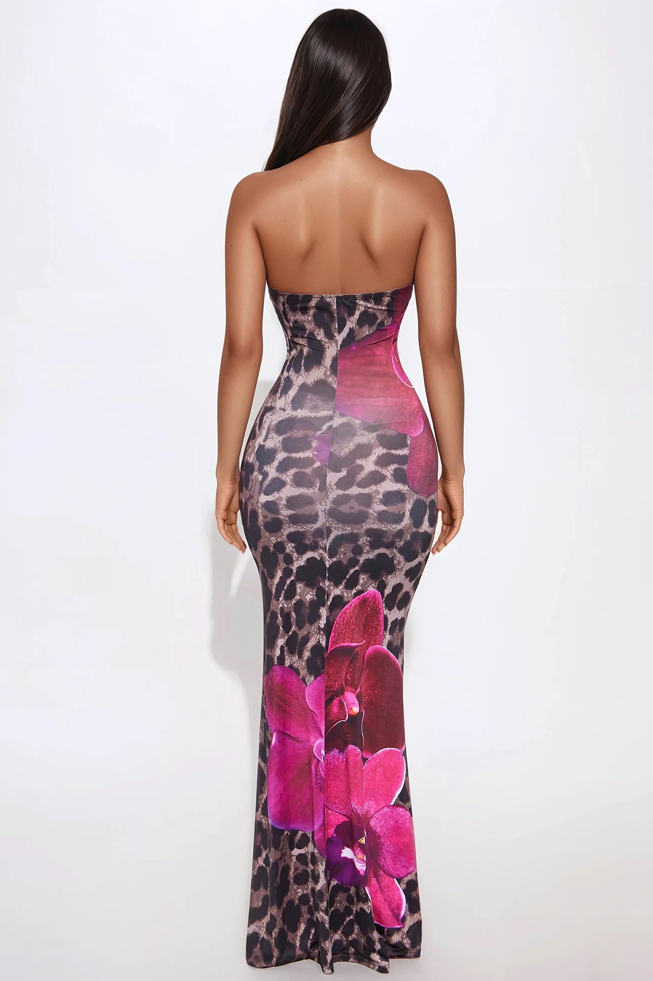 Alix Floral Leopard Maxi Dress - Leopard - Image 3