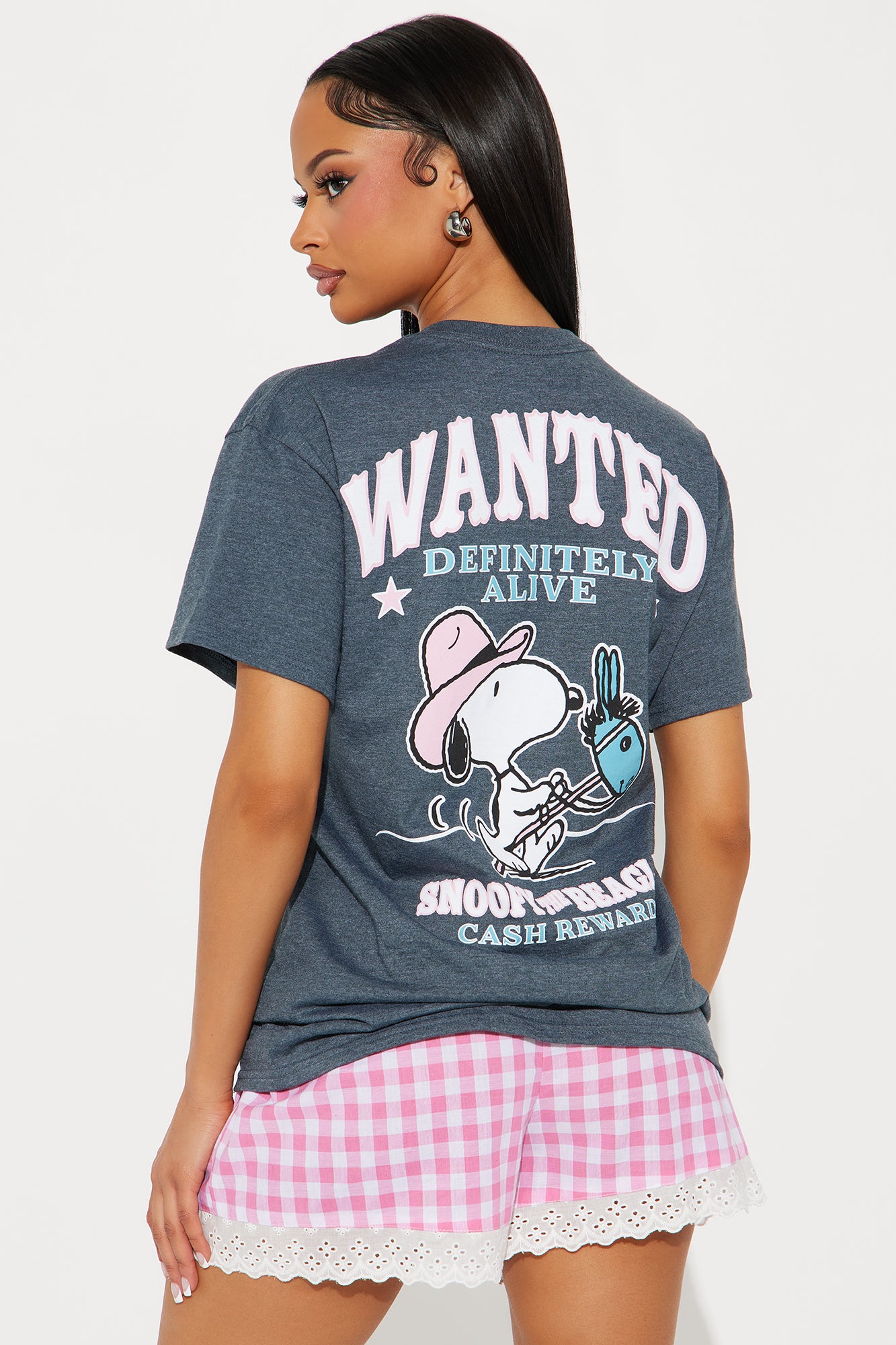 Snoopy Wanted Tee - Charcoal - Image 3