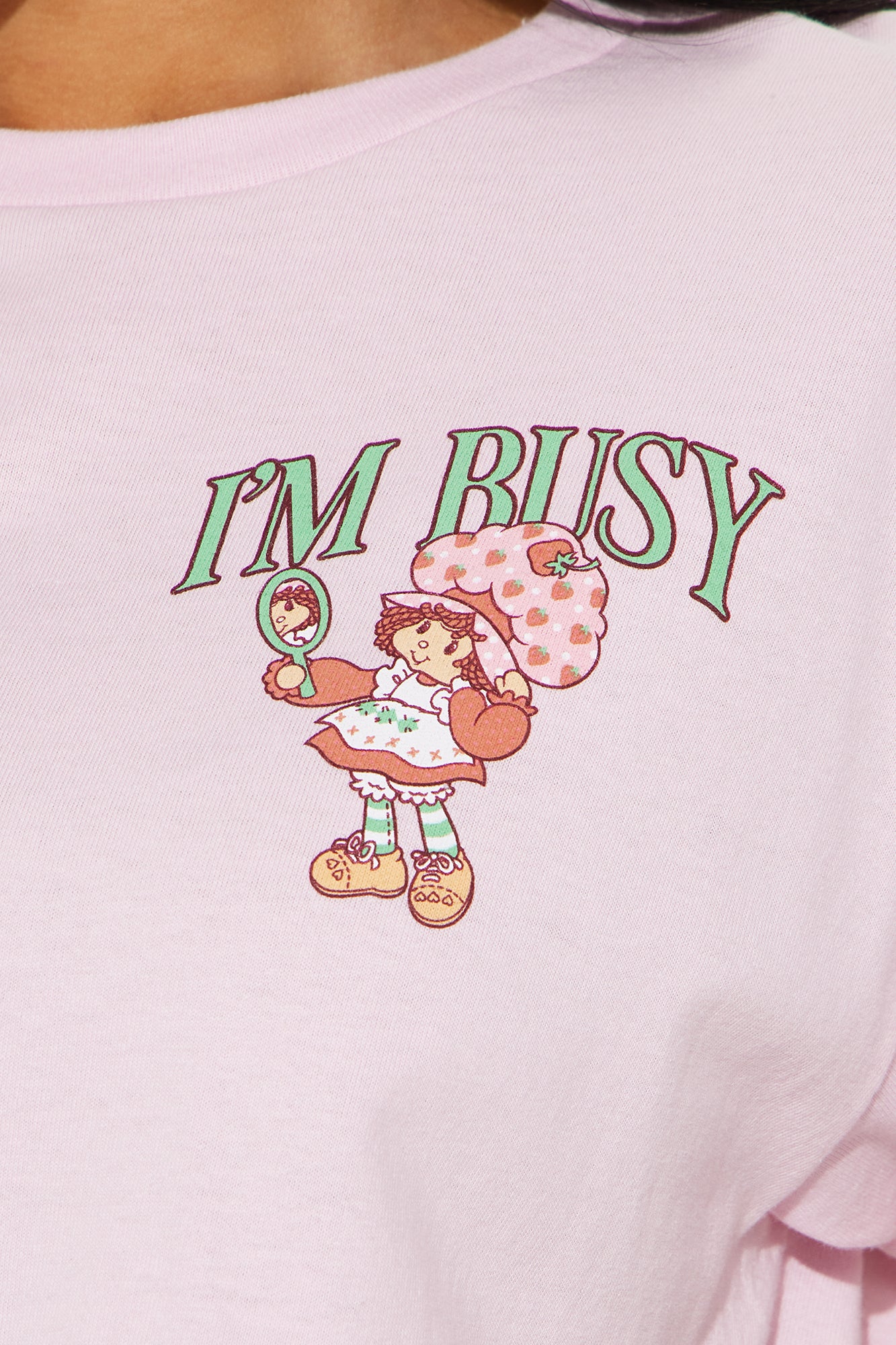 Strawberry Shortcake I'm Busy Tee - Pink - Image 4