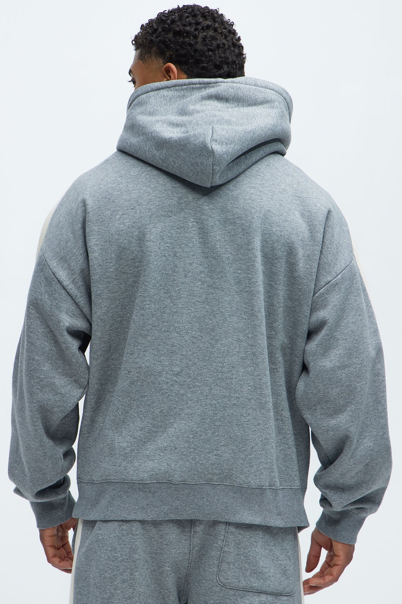 Tyson Heavyweight Oversized Striped Hoodie - Heather Grey - Image 3