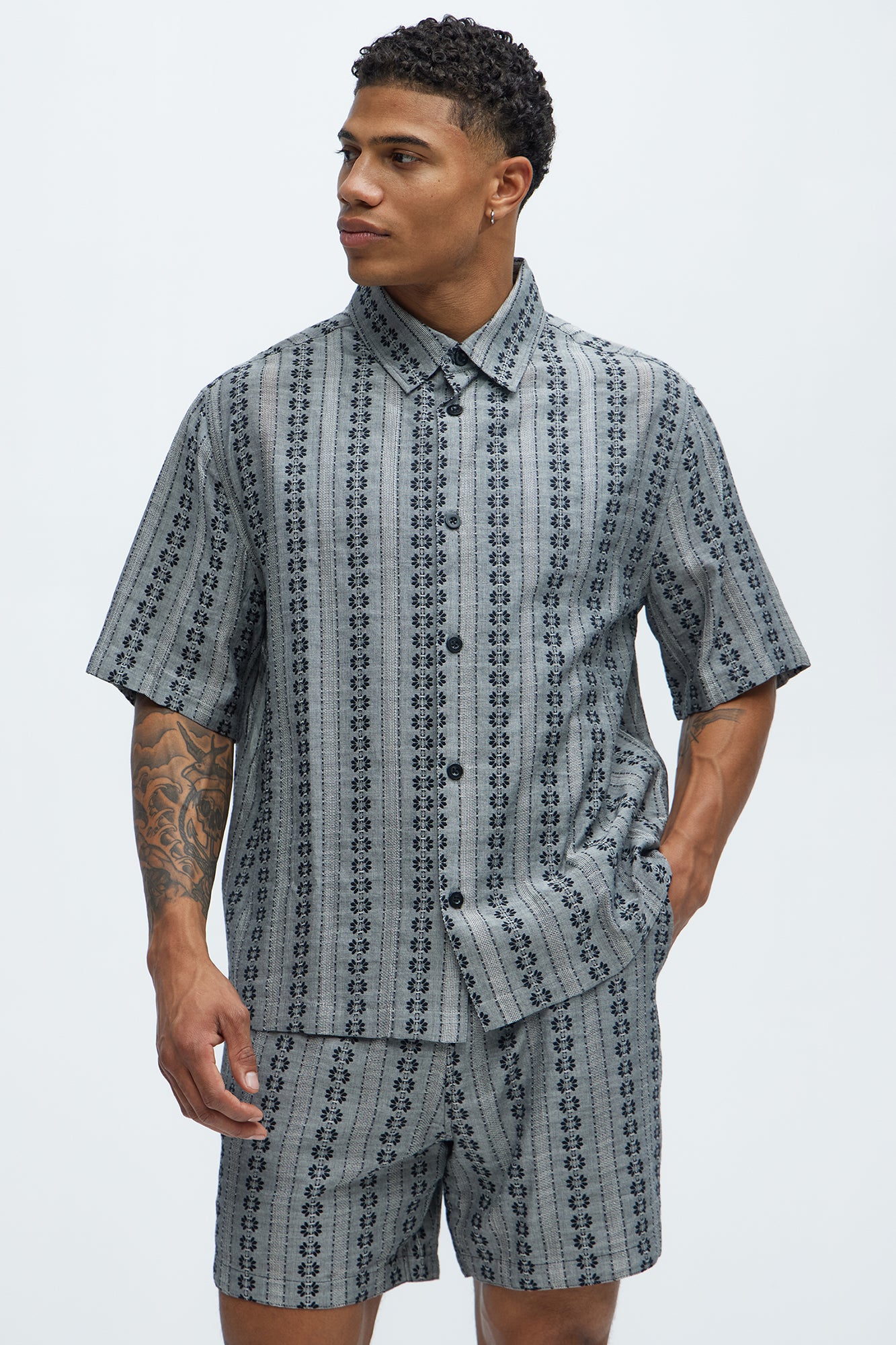 Denali Floral Short Sleeve Button Up - Black/combo - Image 3