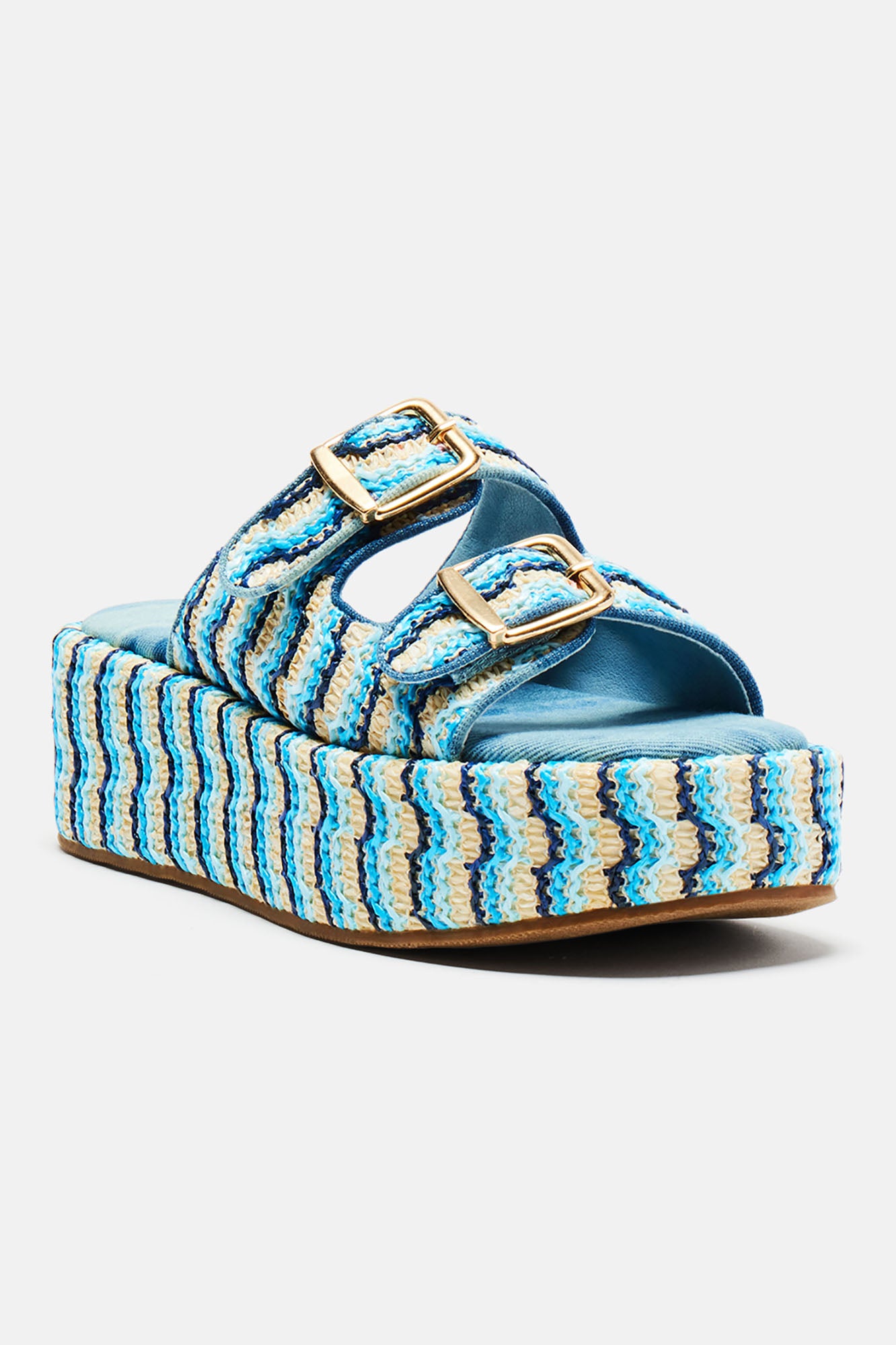 Stay Chill Flatform Sandals - Blue/combo - Image 4