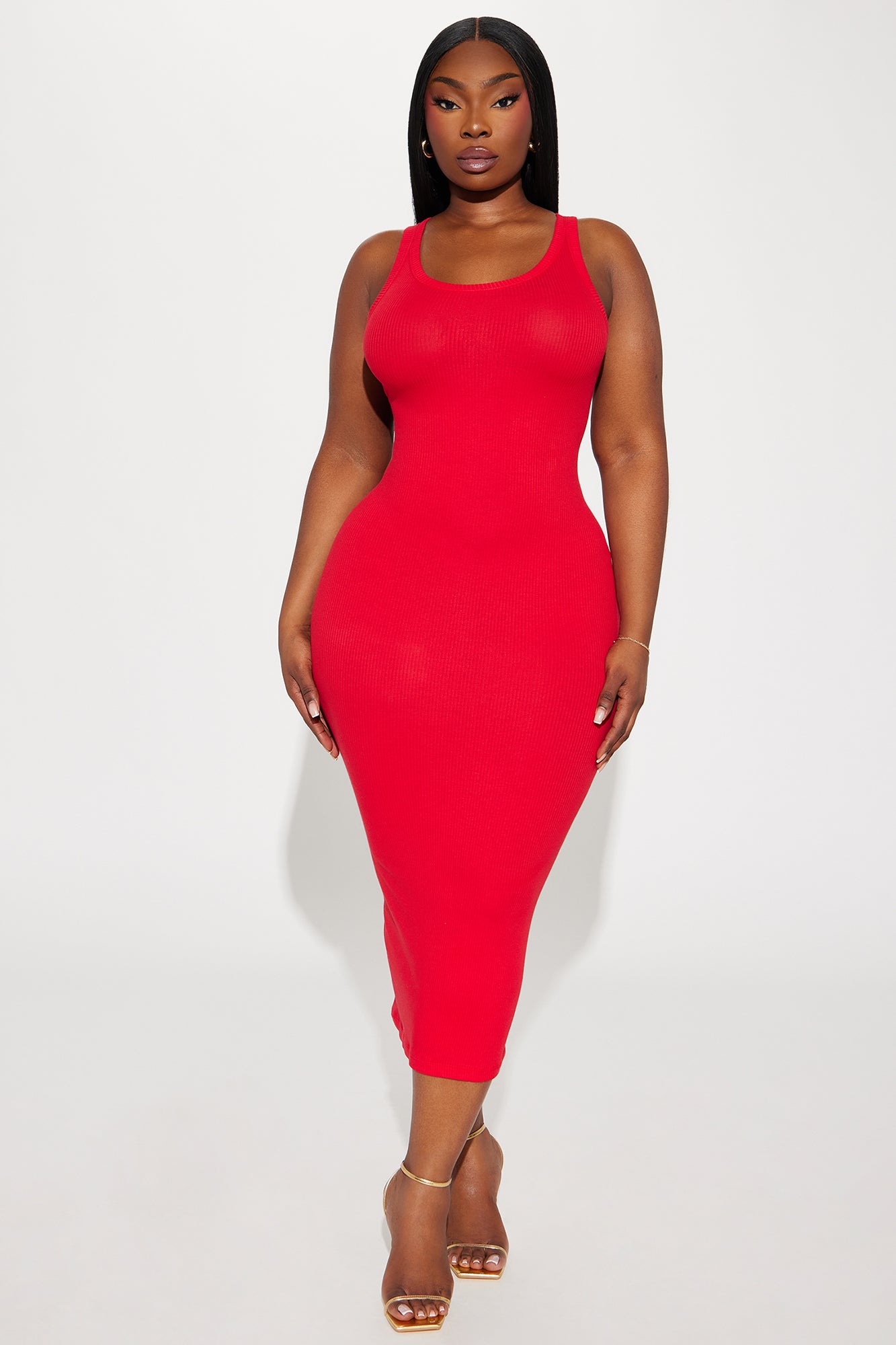 Mila Midi Dress - Red - Image 5