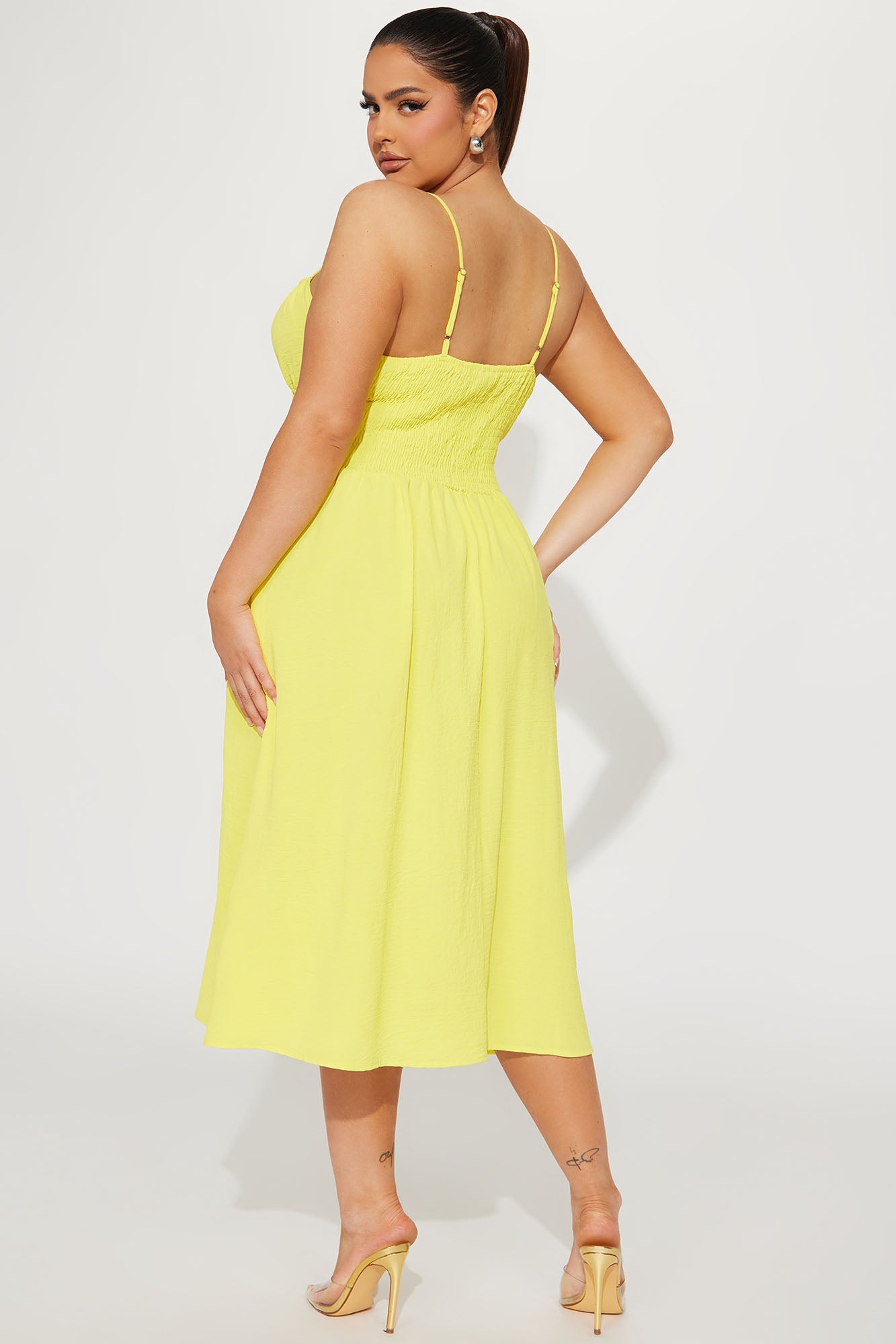Amalfi Summer Midi Dress - Yellow - Image 6