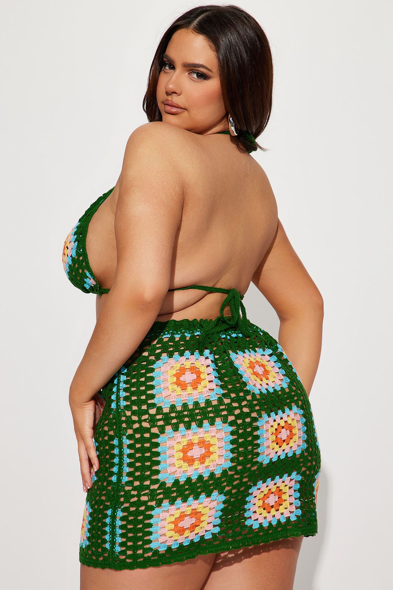She's Amazing Crochet Skirt Set - Green/combo - Image 6