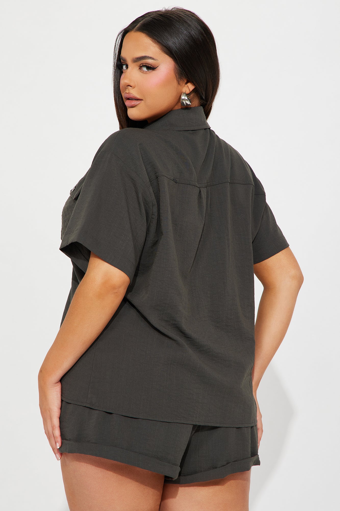 Chloe Cargo Short Set - Charcoal - Image 6