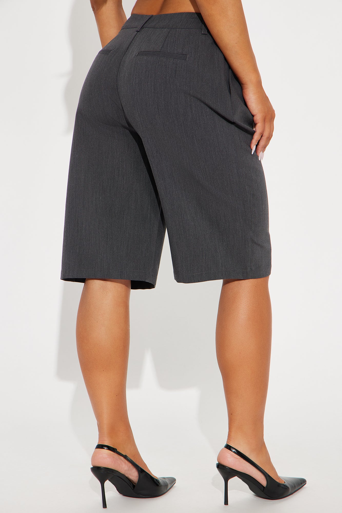 Business Talk Trouser Short - Charcoal - Image 3