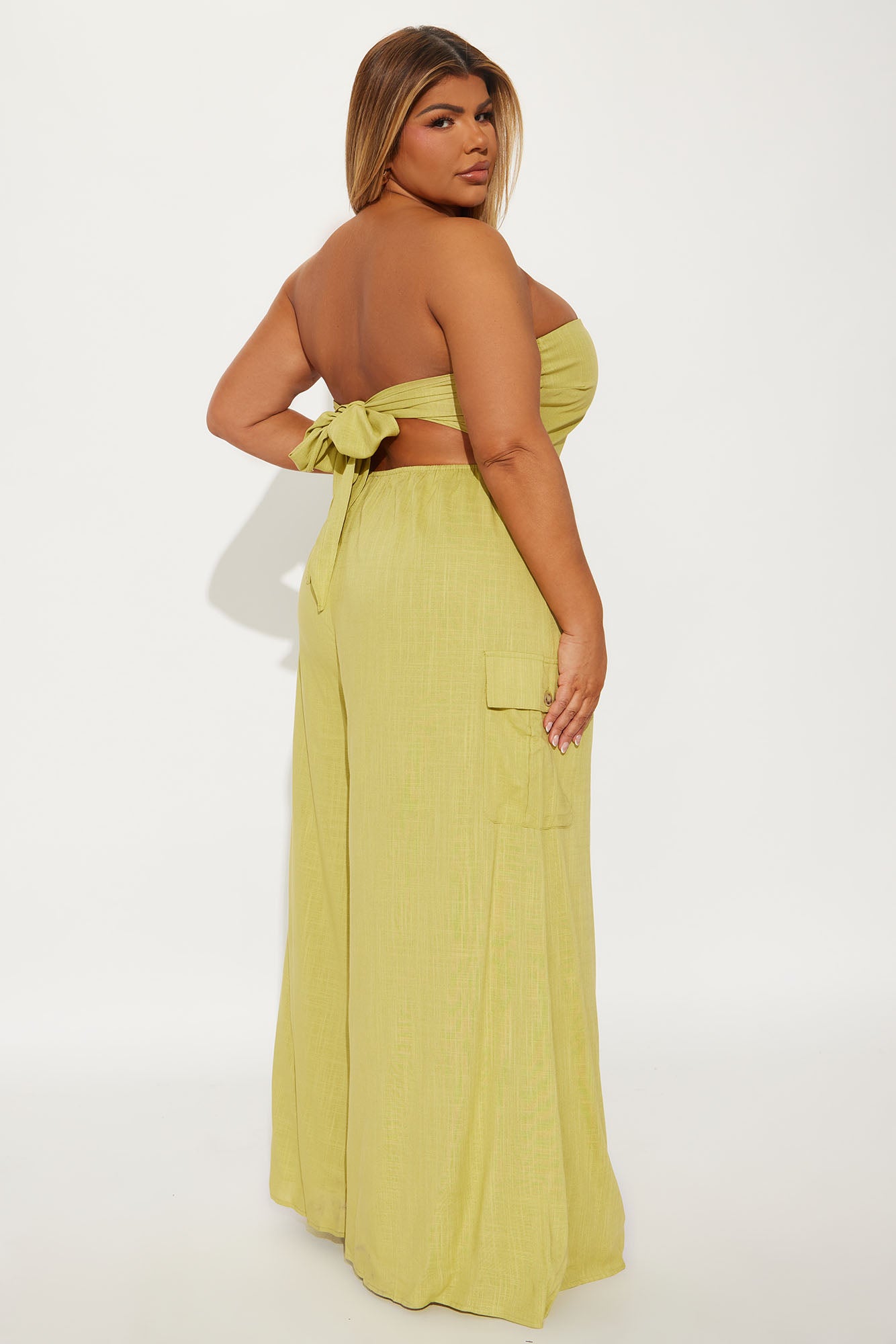 Sasha Linen Jumpsuit - Chartreuse - Image 6