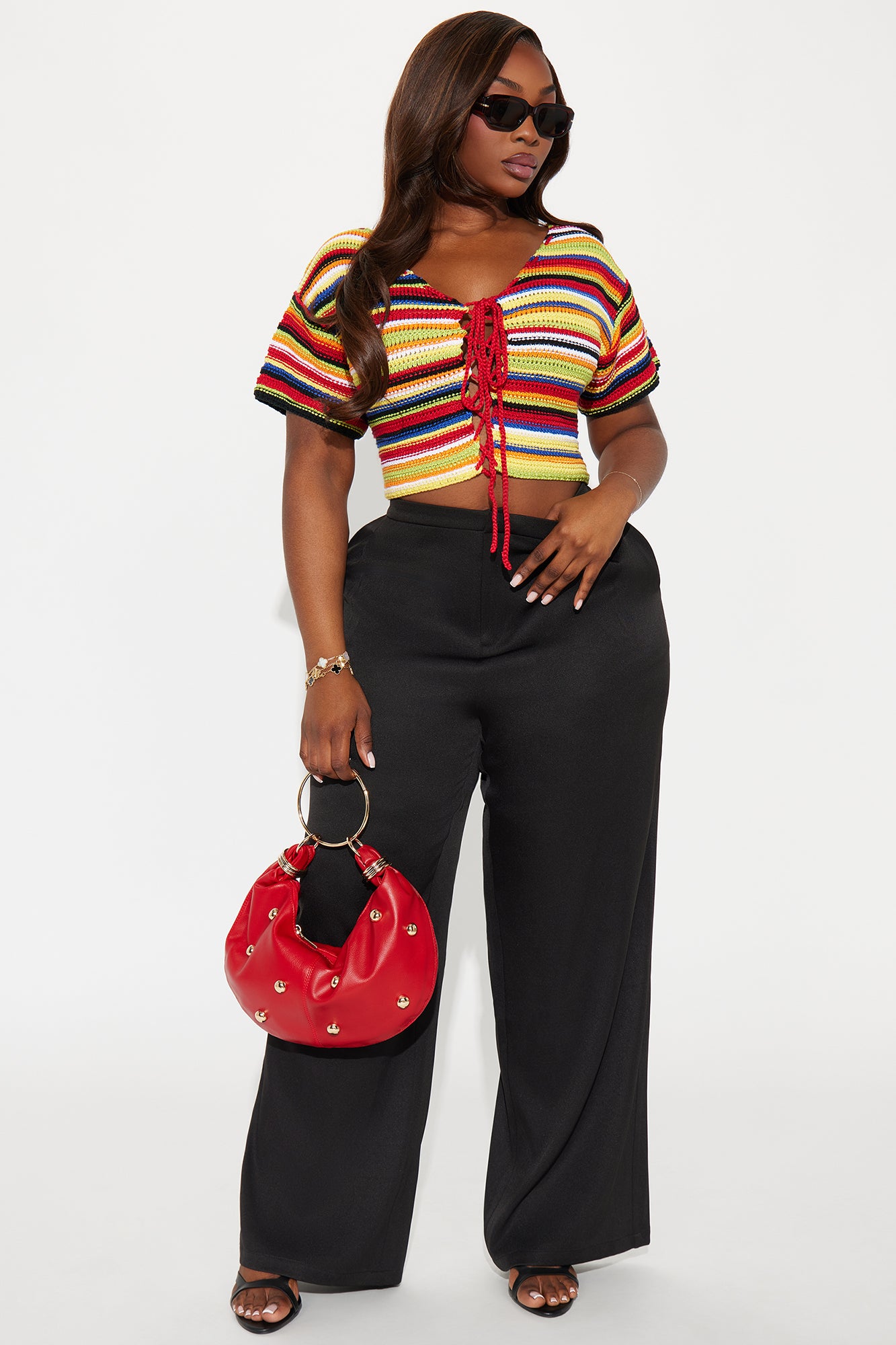 Vivid Dreams Cropped Crochet Top - Multi Color - Image 5