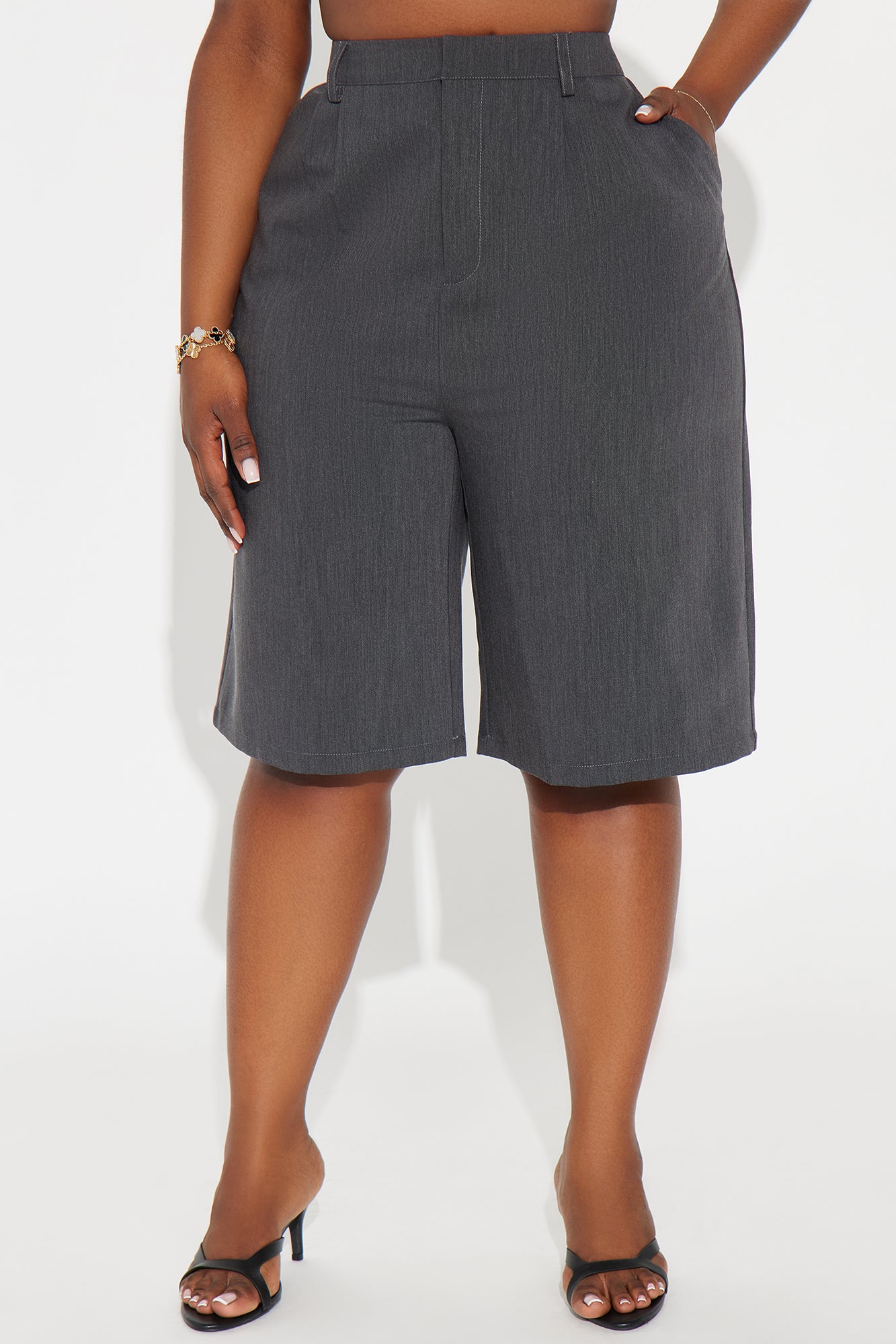 Business Talk Trouser Short - Charcoal - Image 5