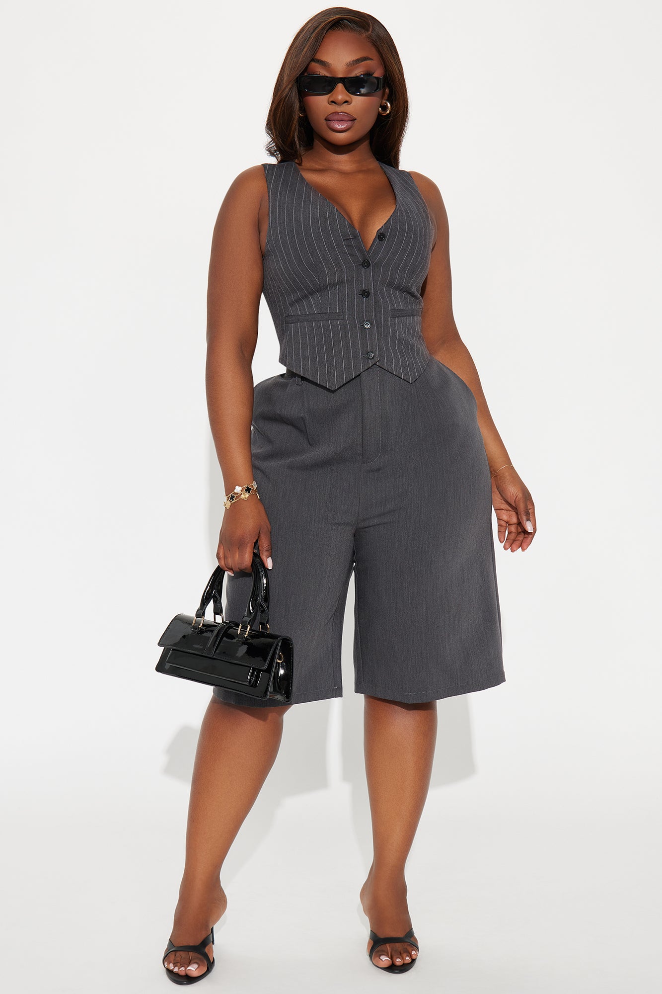 Business Talk Trouser Short - Charcoal - Image 4