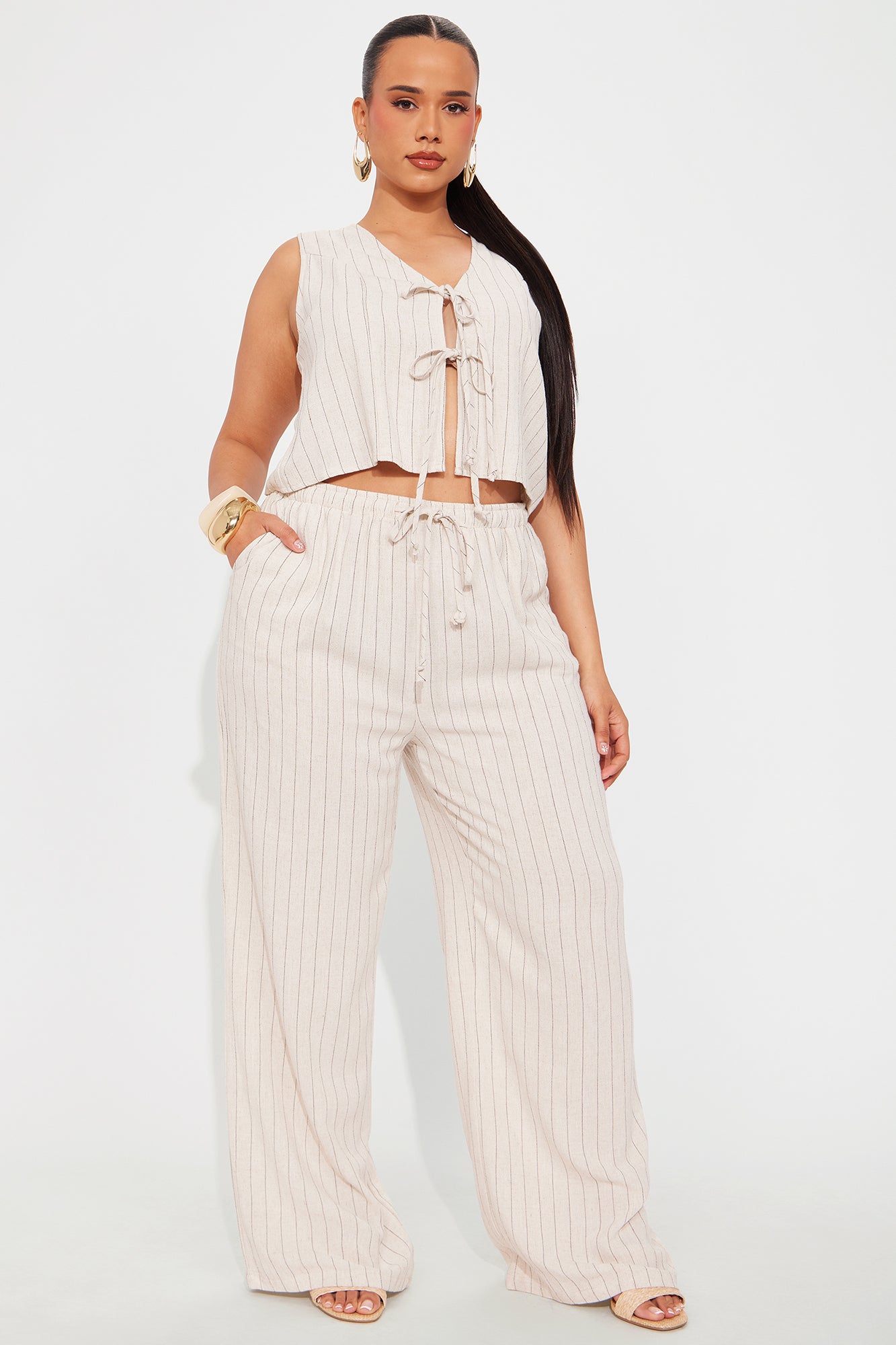 Cape Cod Linen Vest Pant Set - Natural/Combo - Image 4