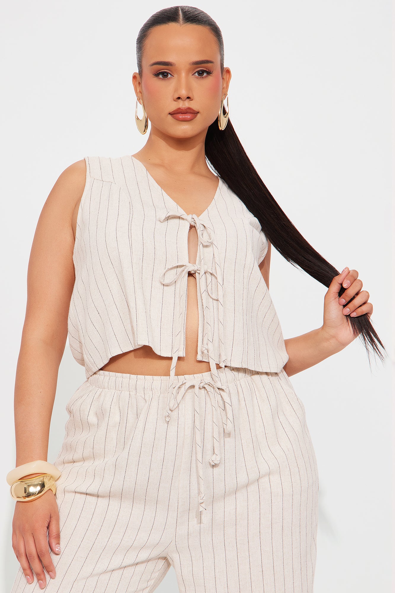 Cape Cod Linen Vest Pant Set - Natural/Combo - Image 5
