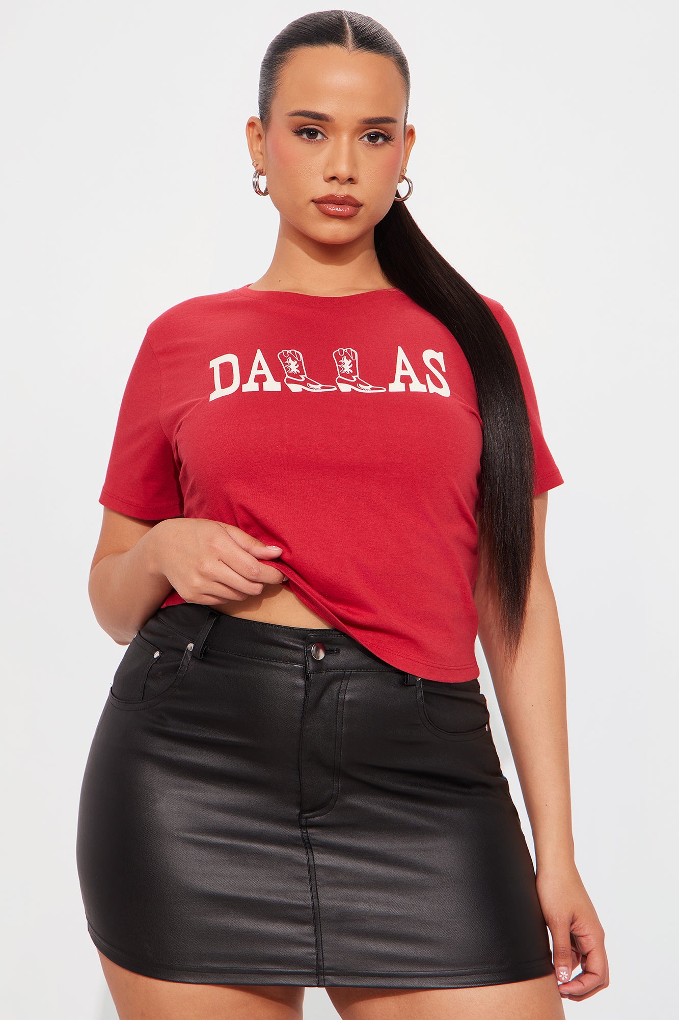 Dallas Boots Baby Tee - Red - Image 5